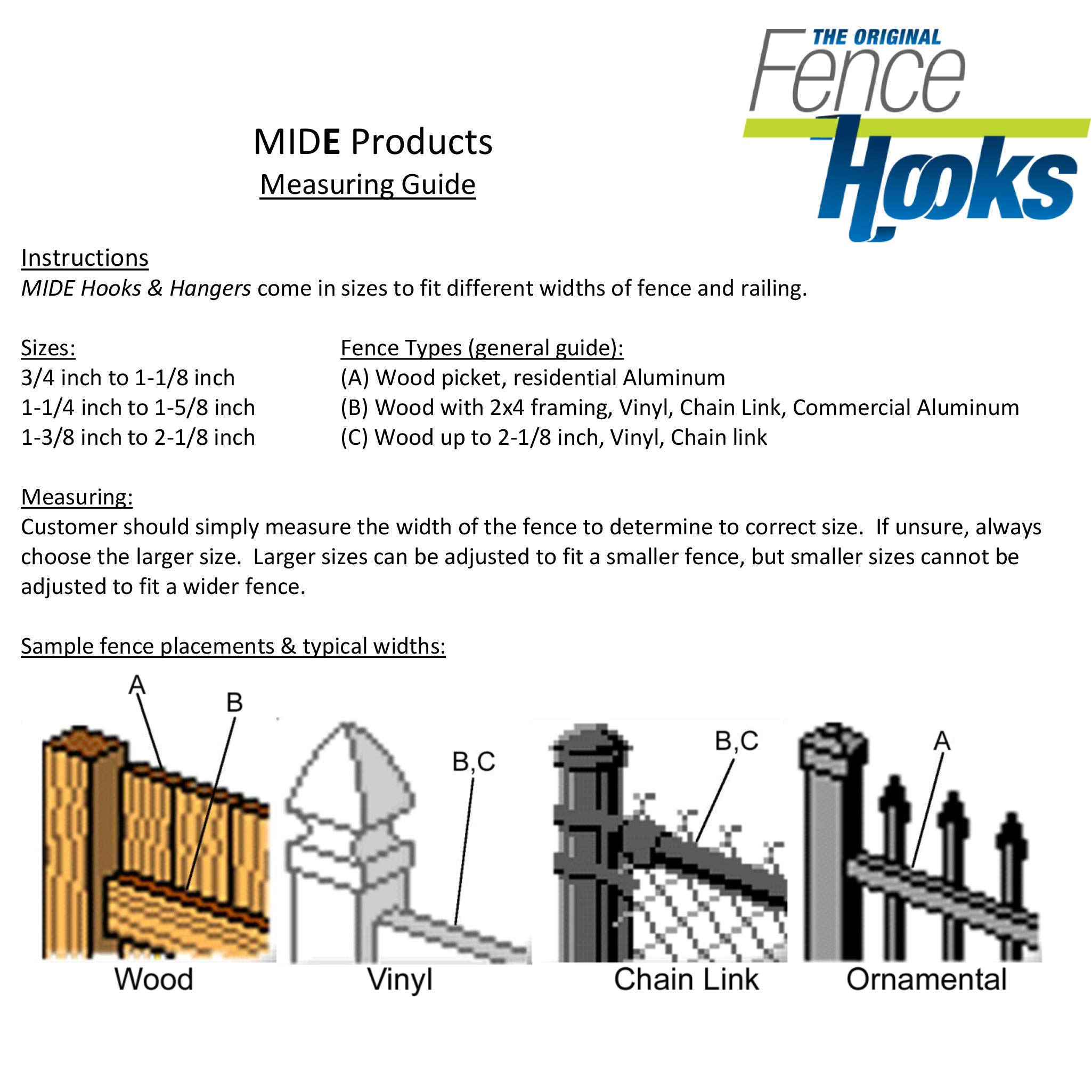 2-06-BLK Slip-on Fence Hooks - Heavy Duty Black Fence Clips for Wire Mesh, Chain Link & Garden Fencing - Easy Installation, No Tools Needed (Pair) - Perfect for DIY Fence Repair, Pet Enclosures & Backyard Projects