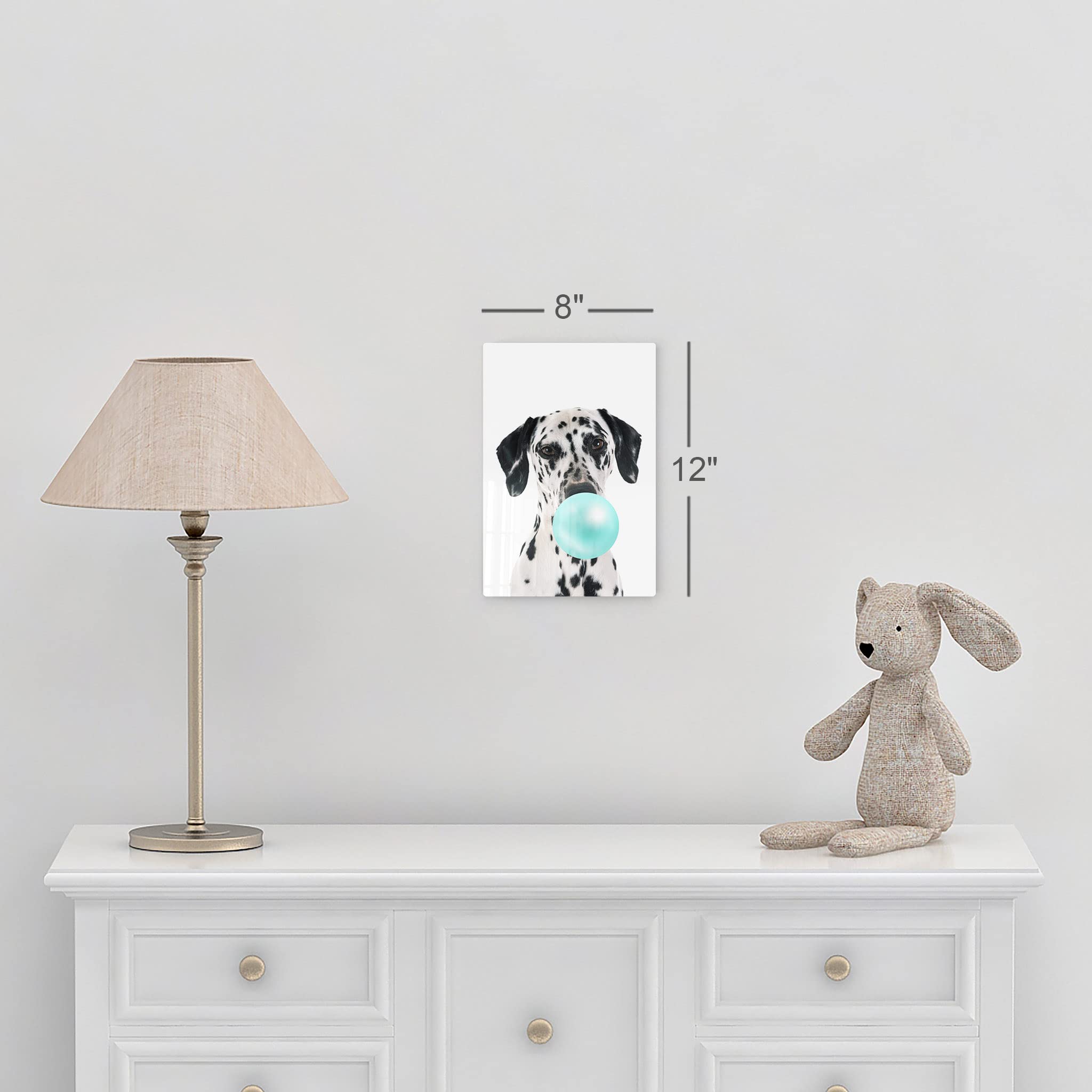Dalmatian Dog Chewing Bubble Gum Metal Wall Art Print - 36x24 | Pet Lover Gift, Animal Pop Art Decor for Office, Living Room, Bedroom & Nursery | Unique Home Decor for Dog Lovers & Kids Rooms