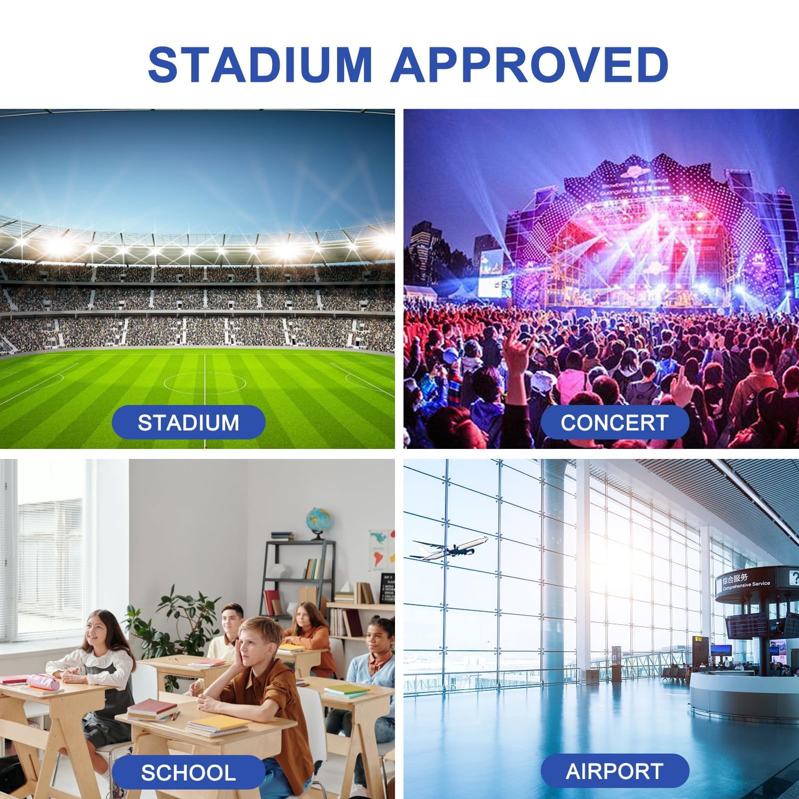 Stadium Approved Clear Backpack 12×12×6 - Small Transparent Mini Backpack for Concerts, Beach, Work, Travel & Sports | Perfect for Security Checks, School, Theme Parks & Events (Black)