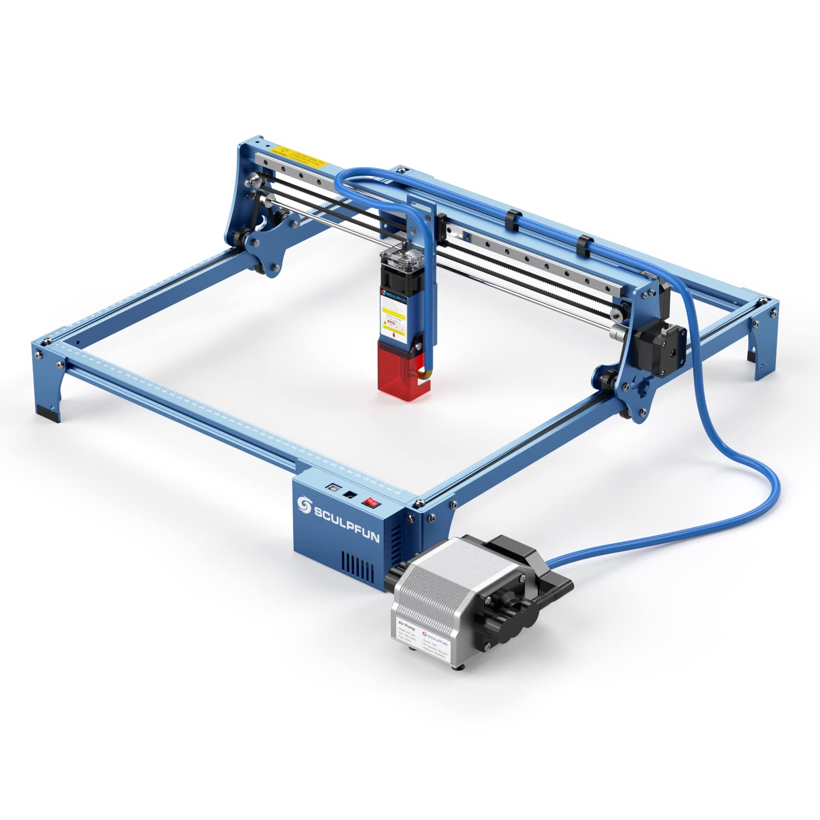 SCULPFUN Air Assist for S10 Laser Engraver - Adjustable 0-30L/Min Air Flow, Low Noise, Clean Cutting for Wood, Metal & Acrylic - Perfect for DIY Crafts, Sign Making & Jewelry Engraving