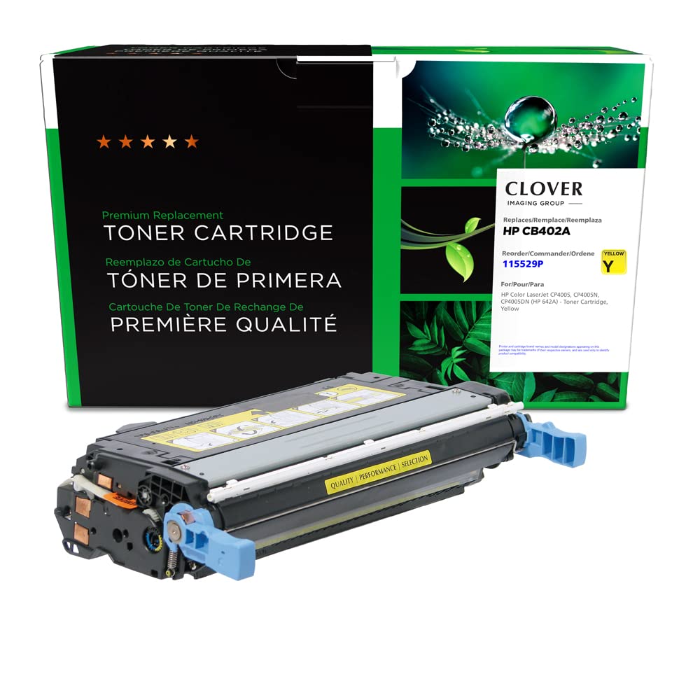 HP CP4005 (642A) Compatible Yellow Remanufactured Toner Cartridge - High-Quality Replacement for Clover | Perfect for Office Printing & Home Use