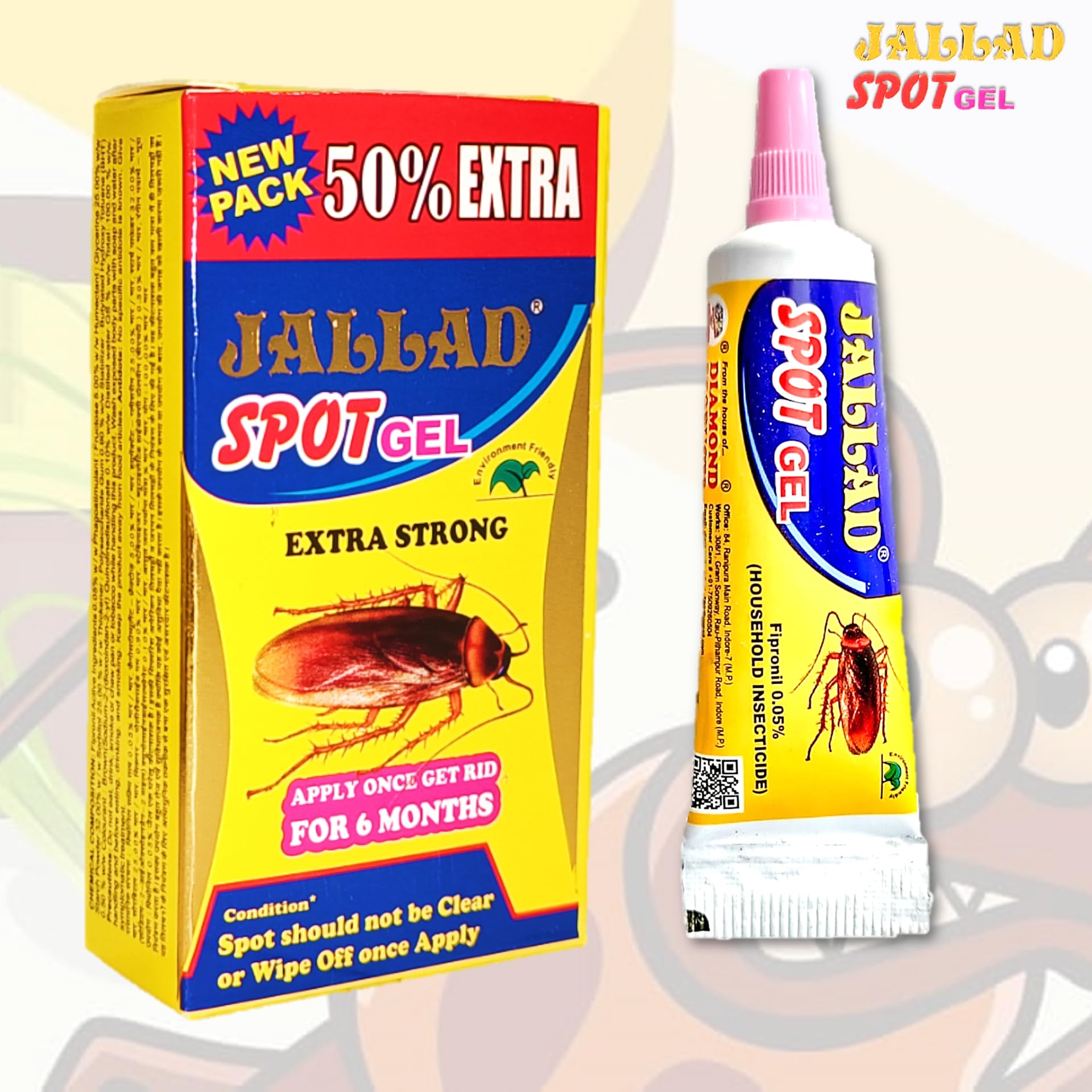 JALLAD SPOT GEL Powerful Cockroach Killer - Super Strength Pest Control Gel (10g x 3 Pack) - Effective Roach Elimination for Kitchen, Bathroom & Home Use