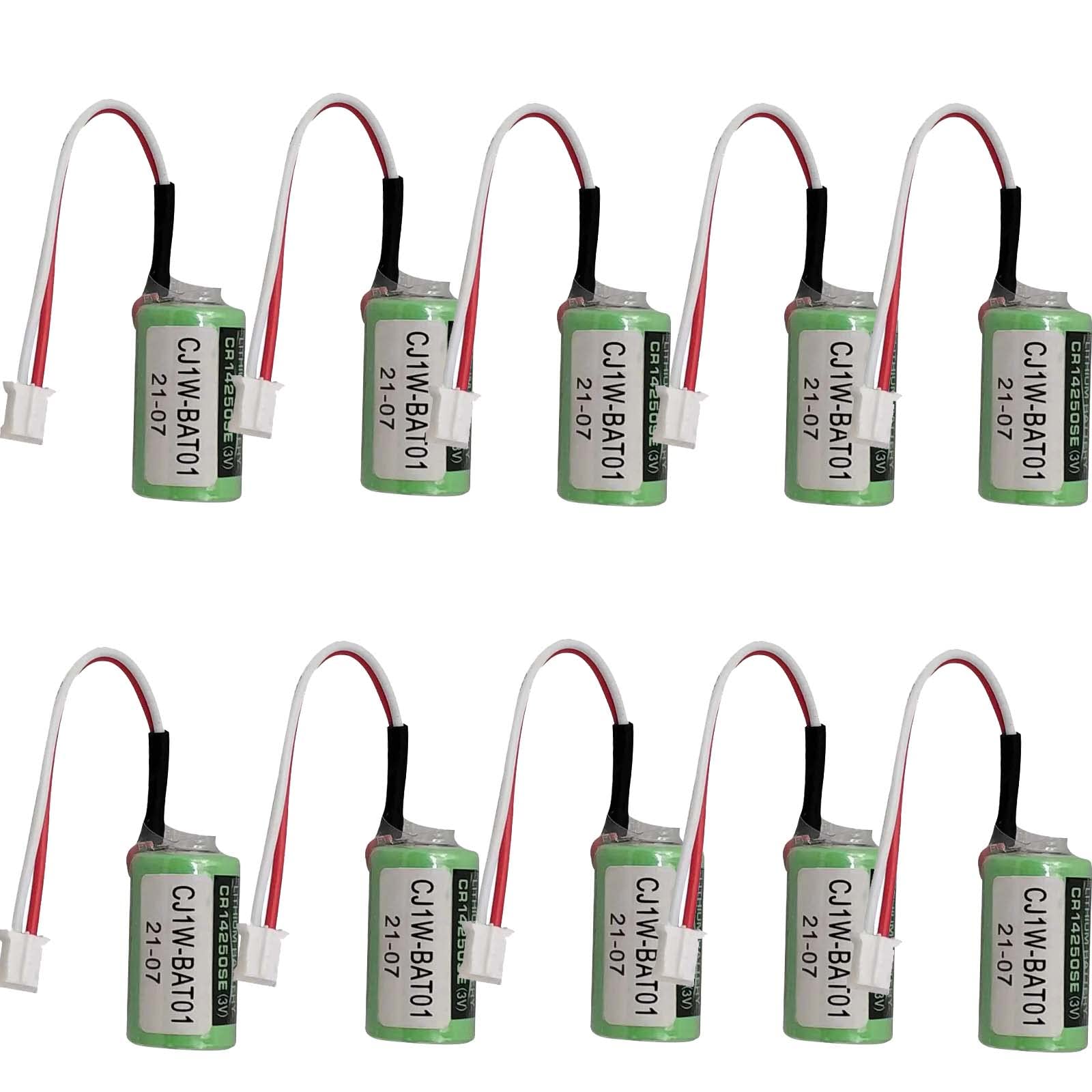 10 Pack CR14250SE 3V Lithium Batteries - Compatible with OMRON CJ1W-BAT01, CP1W-BAT01, CJ1M, CP1H, CP1L PLC - Long-Lasting Power Supply for Industrial Automation & Control Systems