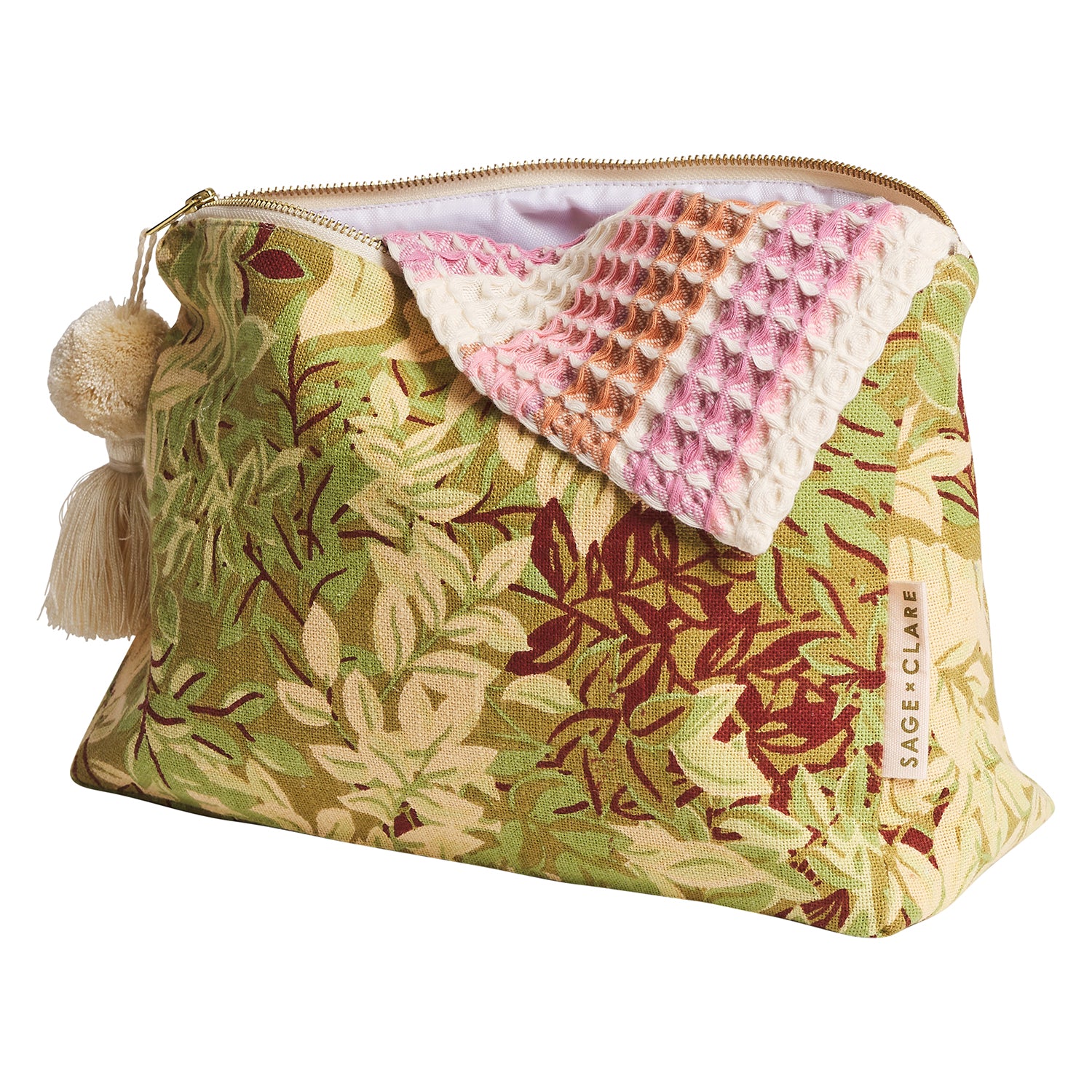 Alka Waterproof Cosmetic Bag - Travel Makeup Organizer with Reed Design - Perfect for Gym, Travel & Daily Use