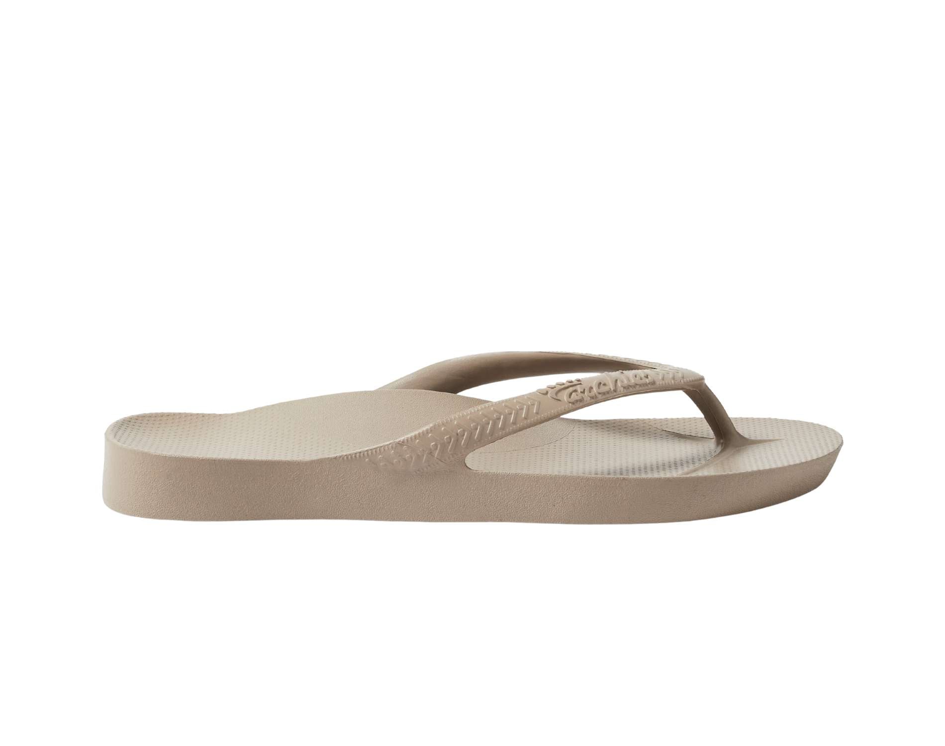 Archie's Arch Support Thongs for Women - Comfortable Sandals with Orthotic Support in Taupe - Perfect for Walking, Travel & Everyday Wear