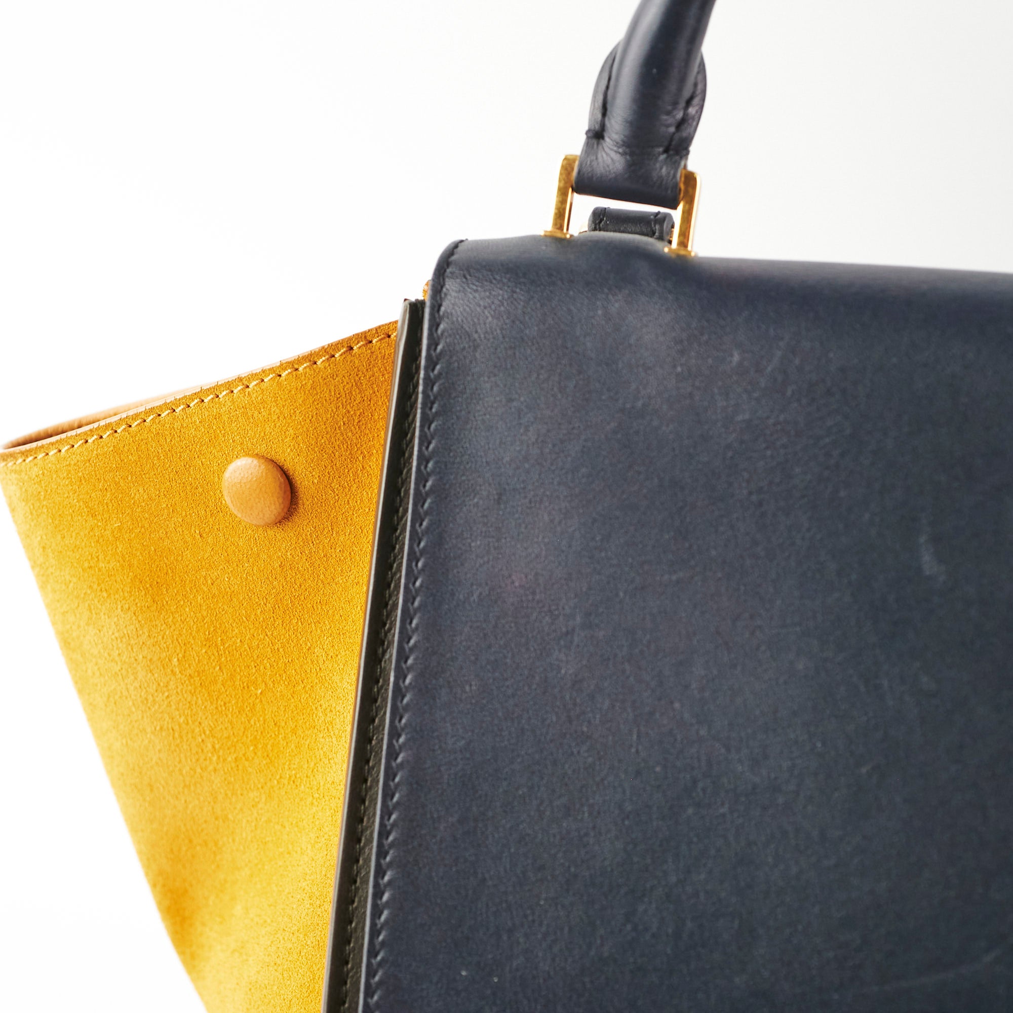 Celine Medium Trapeze Tri-Color Leather Handbag - Luxury Designer Crossbody Bag for Women | Perfect for Work, Travel & Evening Events