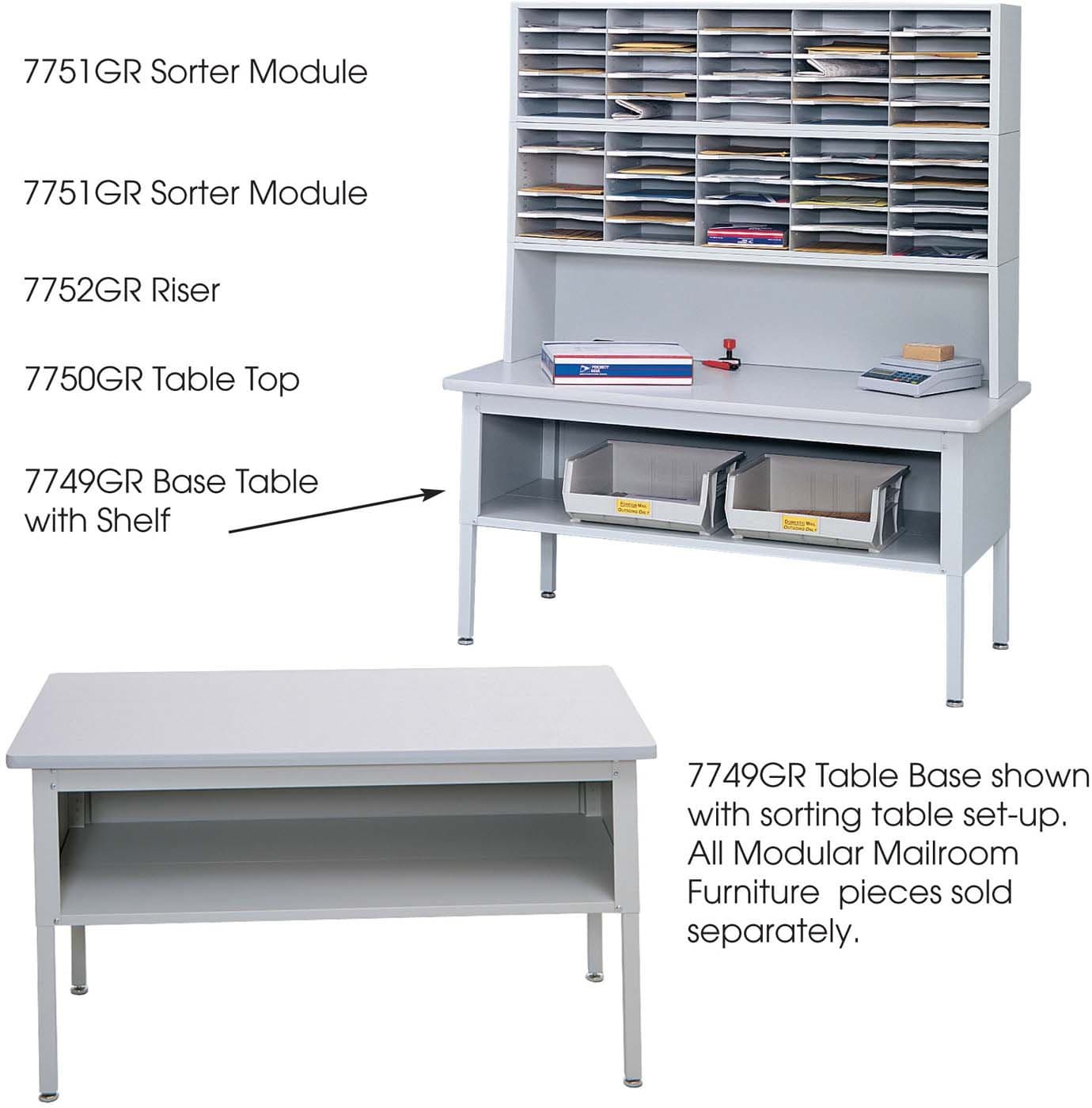 EZ Sort® Mailroom Sorting Table with Adjustable Shelf - Heavy Duty Office Desk for Mail, Packages & Document Organization [7749] - Perfect for Offices, Schools & Mailrooms