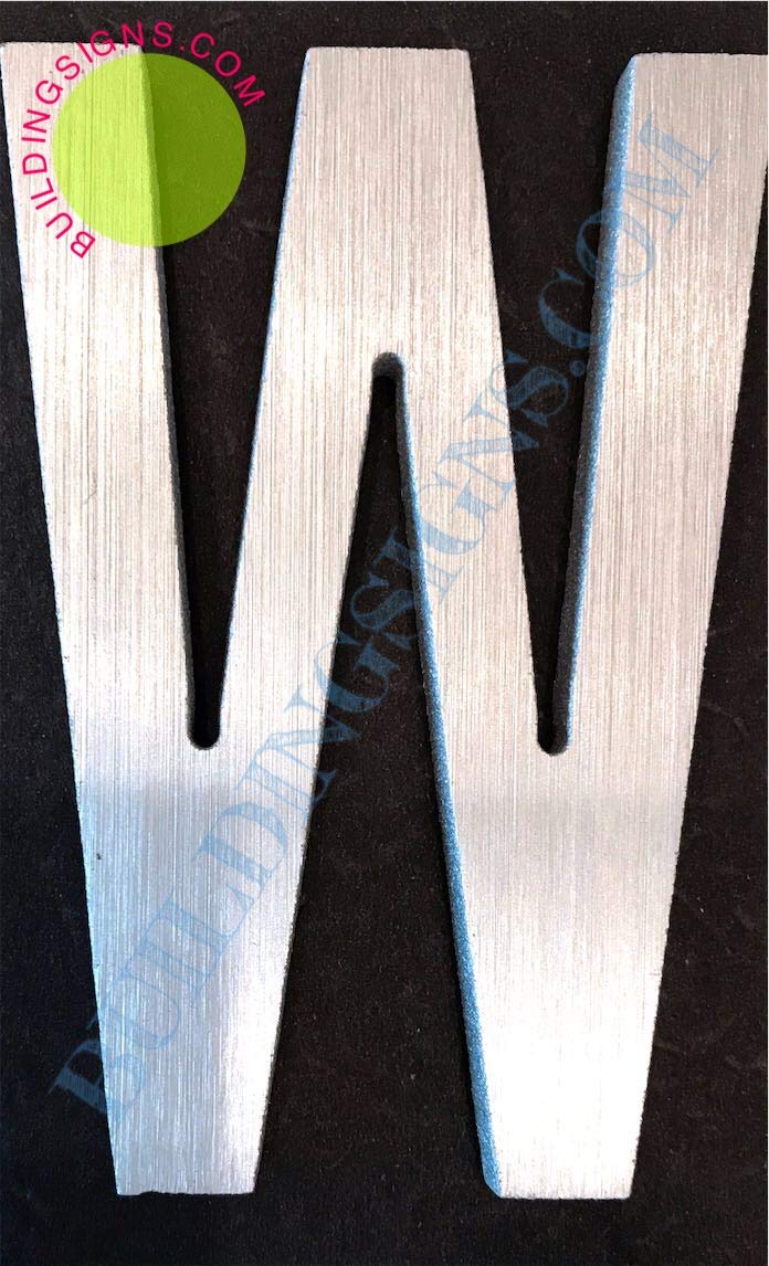 2.75 Inch Aluminum Letter W Sign - Brush Silver Finish, Double Sided Tape, Rust Free - Elegant Door Number & Artist Brush Style - Perfect for Home Decor, Office Signage, and Wedding Decorations