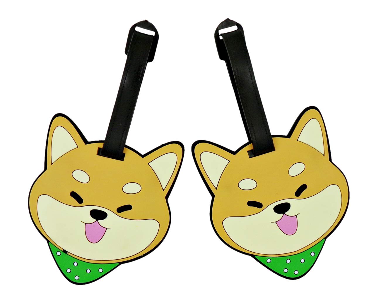 Shiba Inu Dog Luggage ID Tags for Suitcases & Backpacks - Durable Pet Travel Accessories (Set of 2, 5.25 Inches) - Perfect for Vacation, Air Travel & School Backpacks