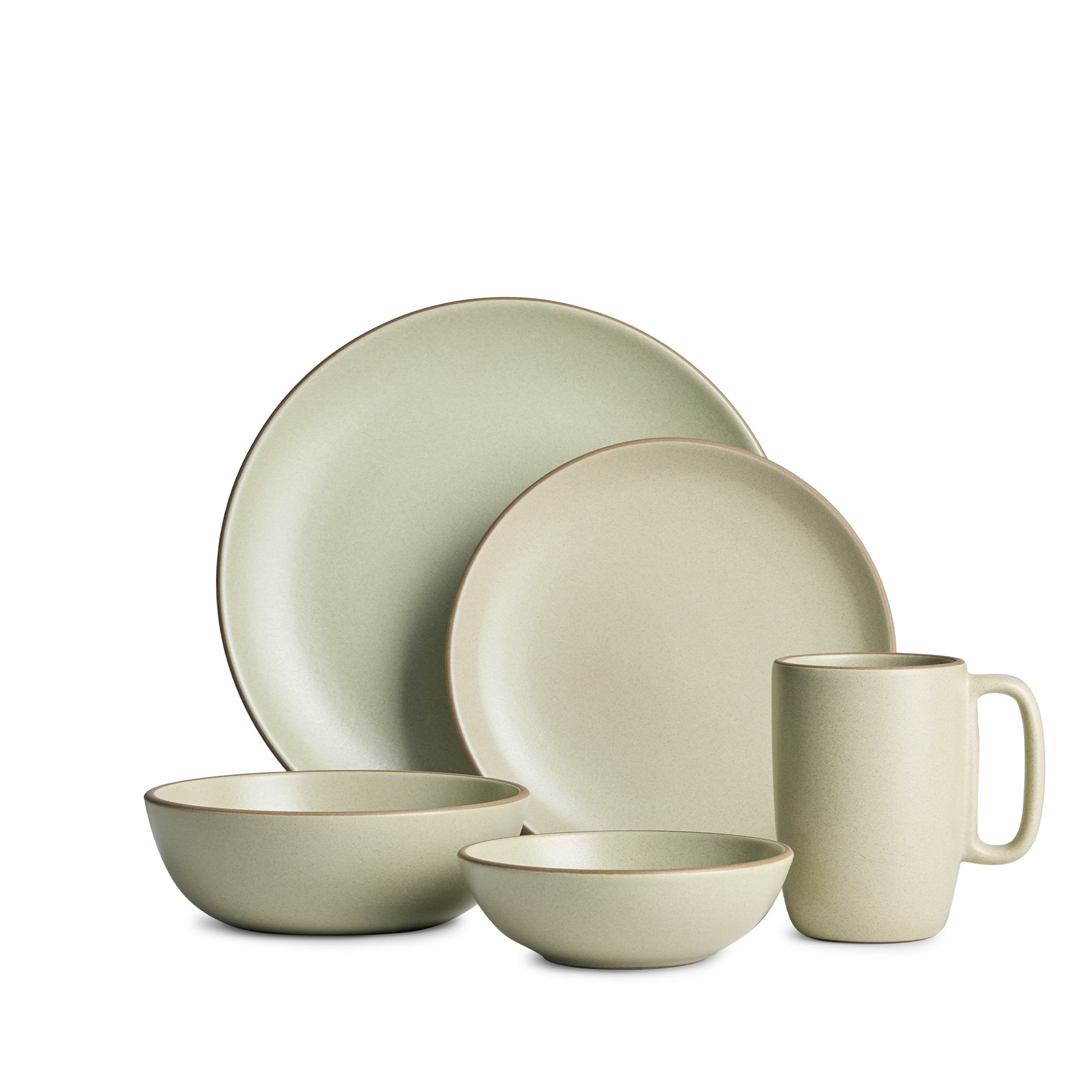 Premium Sage Green 5-Piece Dinnerware Set - Elegant Plates, Bowls & Mugs for Everyday Dining, Entertaining & Gifts | Durable Stoneware for Home, Restaurant & Special Occasions