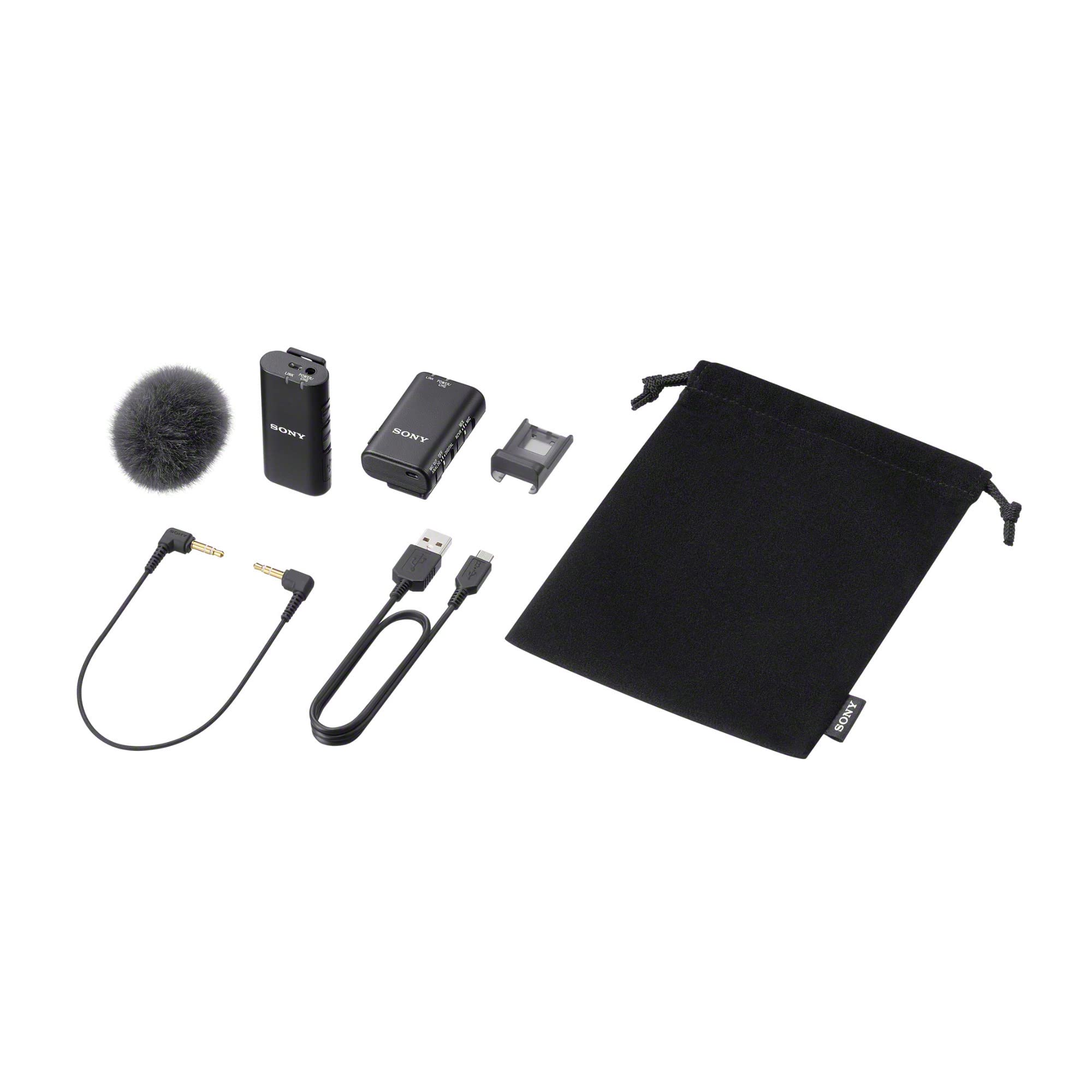 Sony ECM-W2BT Digital Bluetooth Wireless Microphone Kit with Compact Stereo Lavalier Mic & 30W PD Dual-Port Charger - Perfect for Vlogging, Podcasting, Live Streaming & Content Creation (3-Piece Bundle)