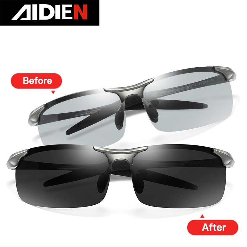 Aidien Unisex Full Rim Rectangle Aluminum Magnesium Reading Glasses & Sunglasses B8177 - Lightweight Eyewear for Reading, Driving, and Outdoor Activities