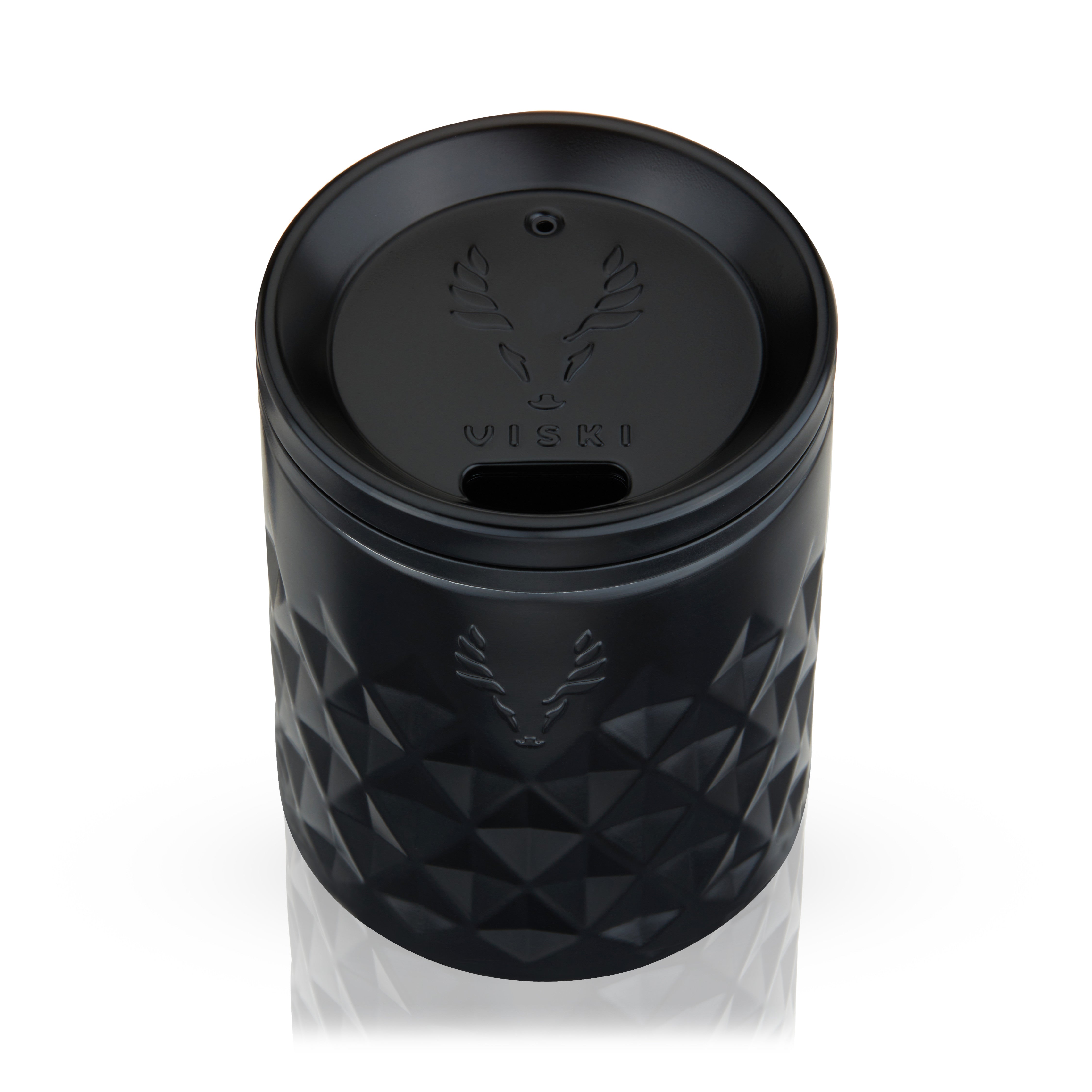 Premium Stainless Steel Rocks Tumbler - 20oz Insulated Whiskey Glass with Lid - Obsidian Black - Perfect for Bourbon, Scotch & Cocktails at Home, Office or Outdoor Adventures