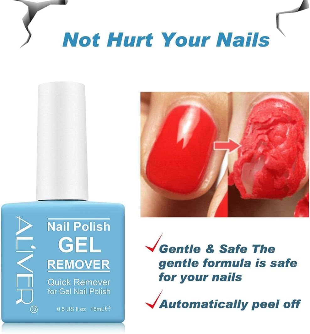 Professional Gel Nail Polish Remover (2PACK) - Fast Soak Off in 3-5 Minutes, No Foil/Wrapping Needed - 0.5 Fl Oz for Salon & Home Manicure - Perfect for DIY Nail Art & Gel Polish Removal