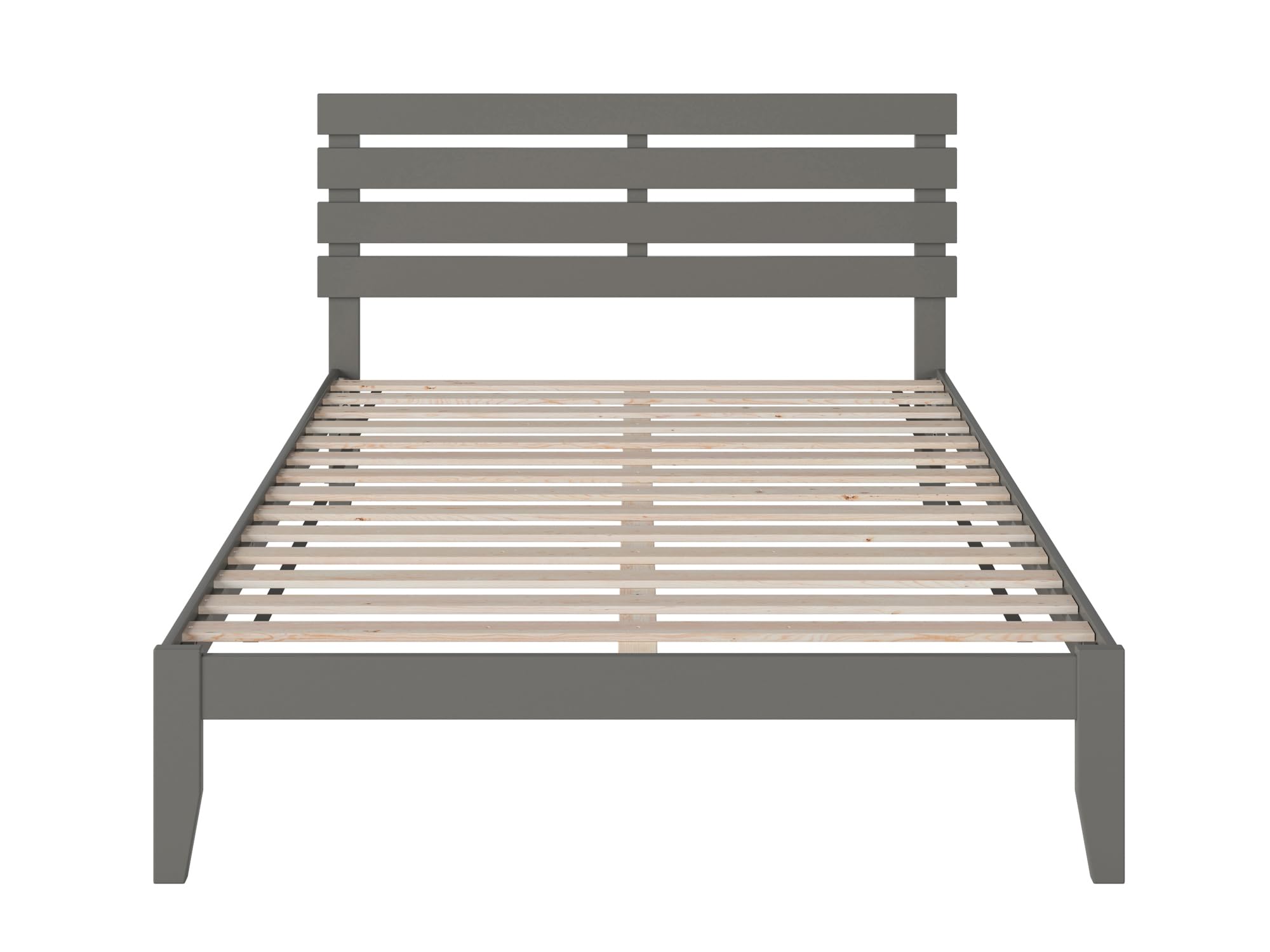 AFI Oxford Queen Size Platform Bed Frame with USB Charging Station, Modern Grey Wooden Bed - Perfect for Small Bedrooms, Guest Rooms & Apartments