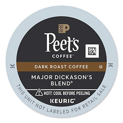 Peet's Coffee Major Dickason’s Blend Dark Roast K-Cup Pods for Keurig Brewers - 88 Count (Pack of 4 Boxes) - Bold & Rich Flavor for Home, Office or Breakfast Use