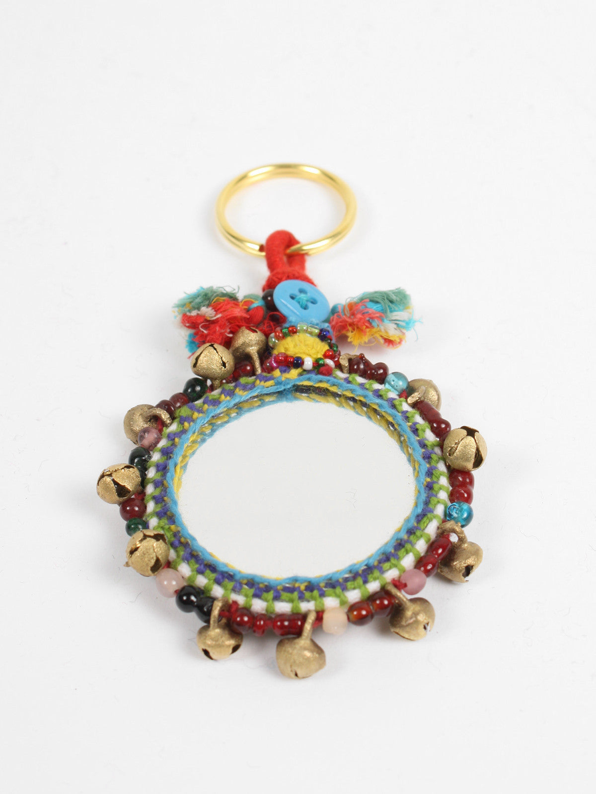 Boho Mirror Keychains for Women - Large Decorative Handbag Accessories - Perfect for Purse, Backpack & Gift Giving
