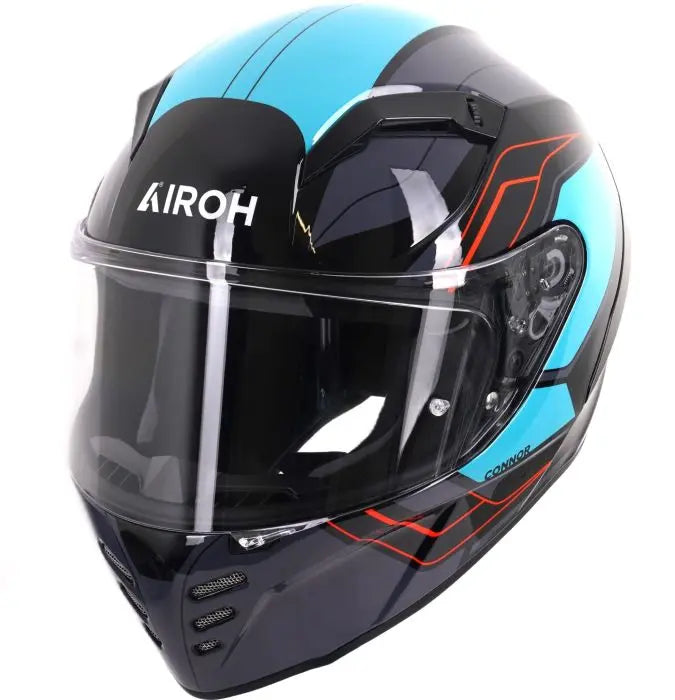 Airoh Connor Gloss Dunk Motorcycle Helmet - DOT & ECE Certified - Lightweight & Comfortable for Street Riding, Commuting, and Urban Adventures