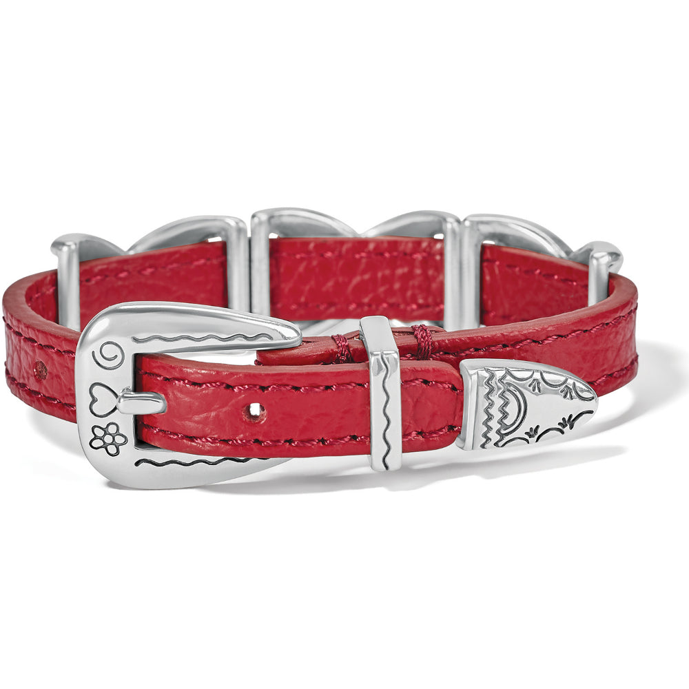 Brighton Kriss Kross Etched Bandit Bracelet - Elegant Stainless Steel Women's Jewelry for Casual Wear & Special Occasions