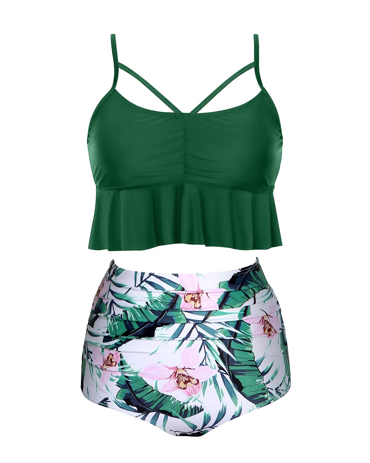 Tempt Me Two-Piece High Waisted Bikini Swimsuits for Women - Sexy Swim Tops with Bottoms Bathing Suits for Beach, Pool & Vacation