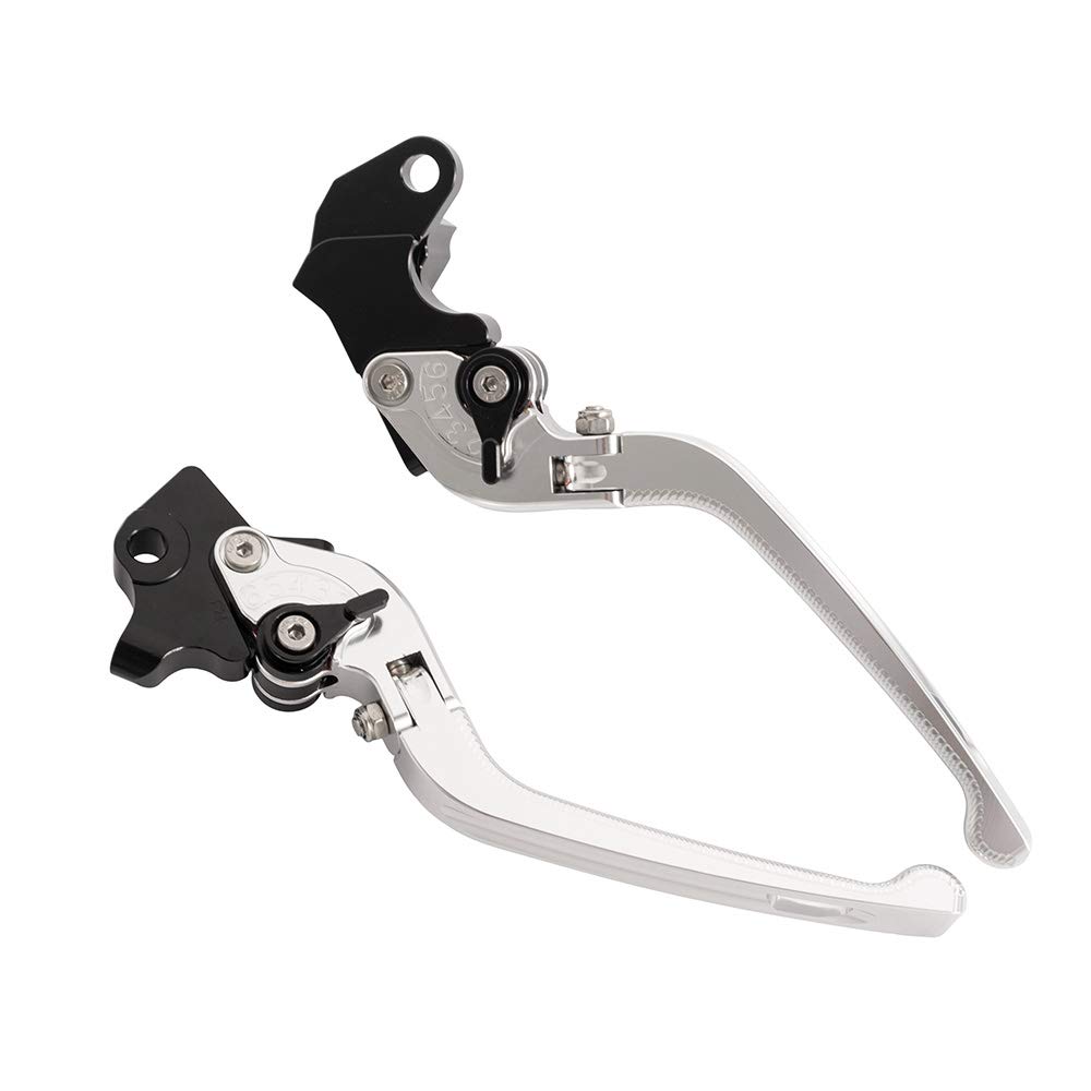 Yamaha YZF R3 2015-2018 & MT03 2015-2018 3D Aluminum Motorcycle Brake Clutch Handle Lever (Silver) - High-Performance Upgrade for Smooth Riding and Enhanced Control