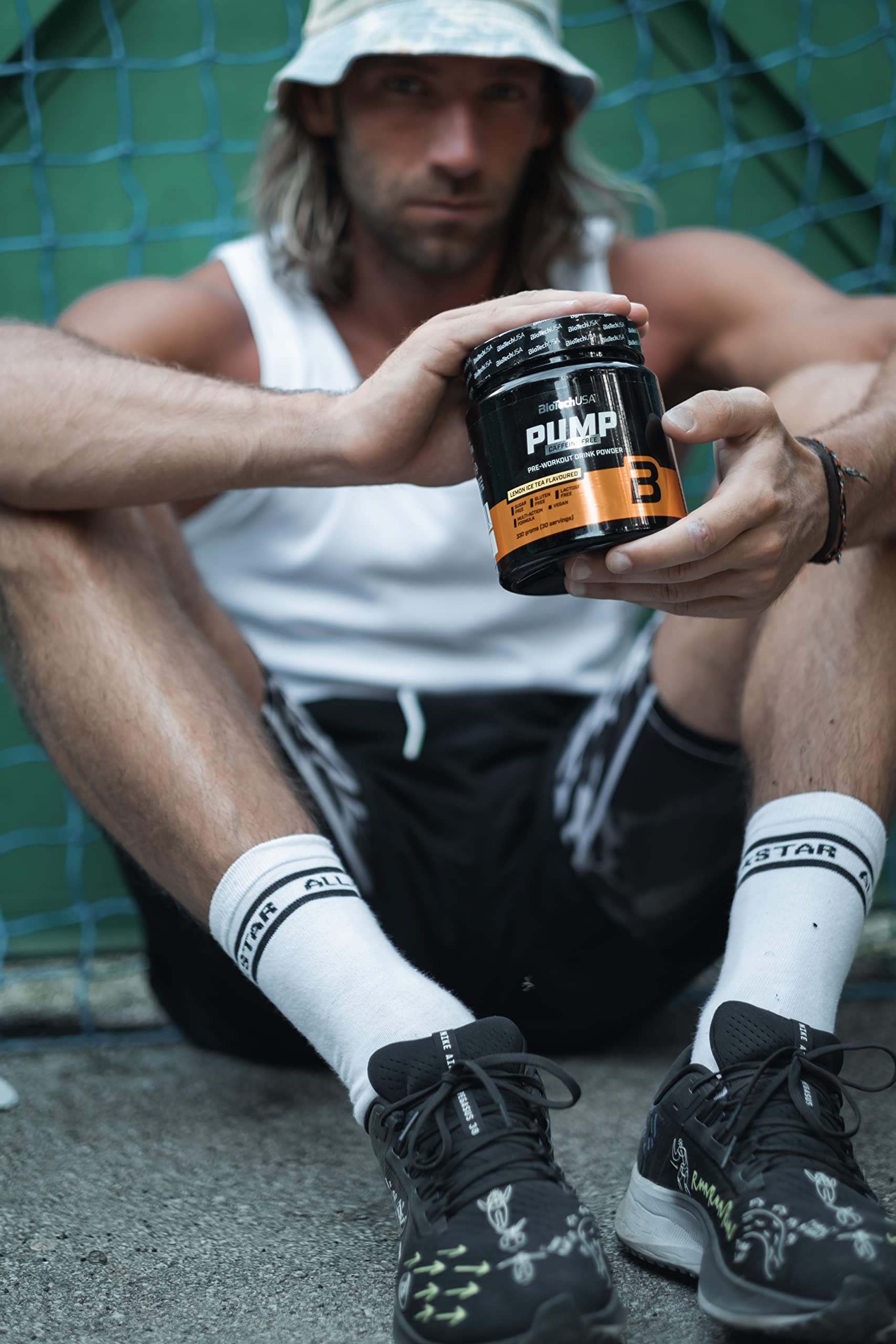 BioTechUSA Pump Caffeine Free Pre-Workout Powder - Tropical Fruit Flavor 330g for Muscle Energy & Performance | Gym, Fitness & Bodybuilding Supplement