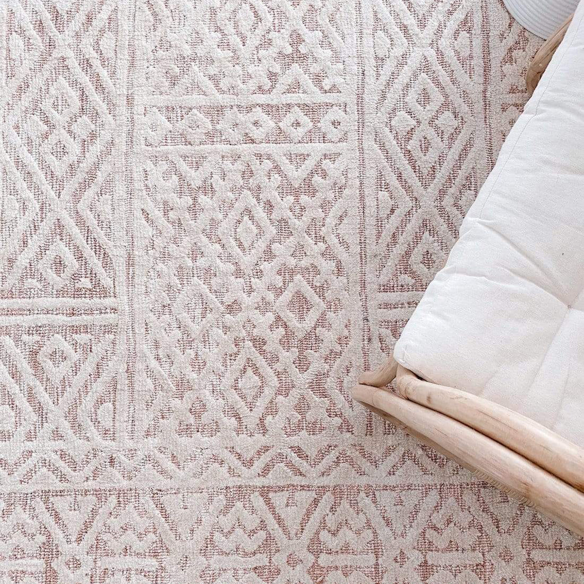 Bobbie Textured Tribal Rug - Handwoven Boho Chic Area Rug for Living Room, Bedroom, or Office - Soft & Durable Home Decor