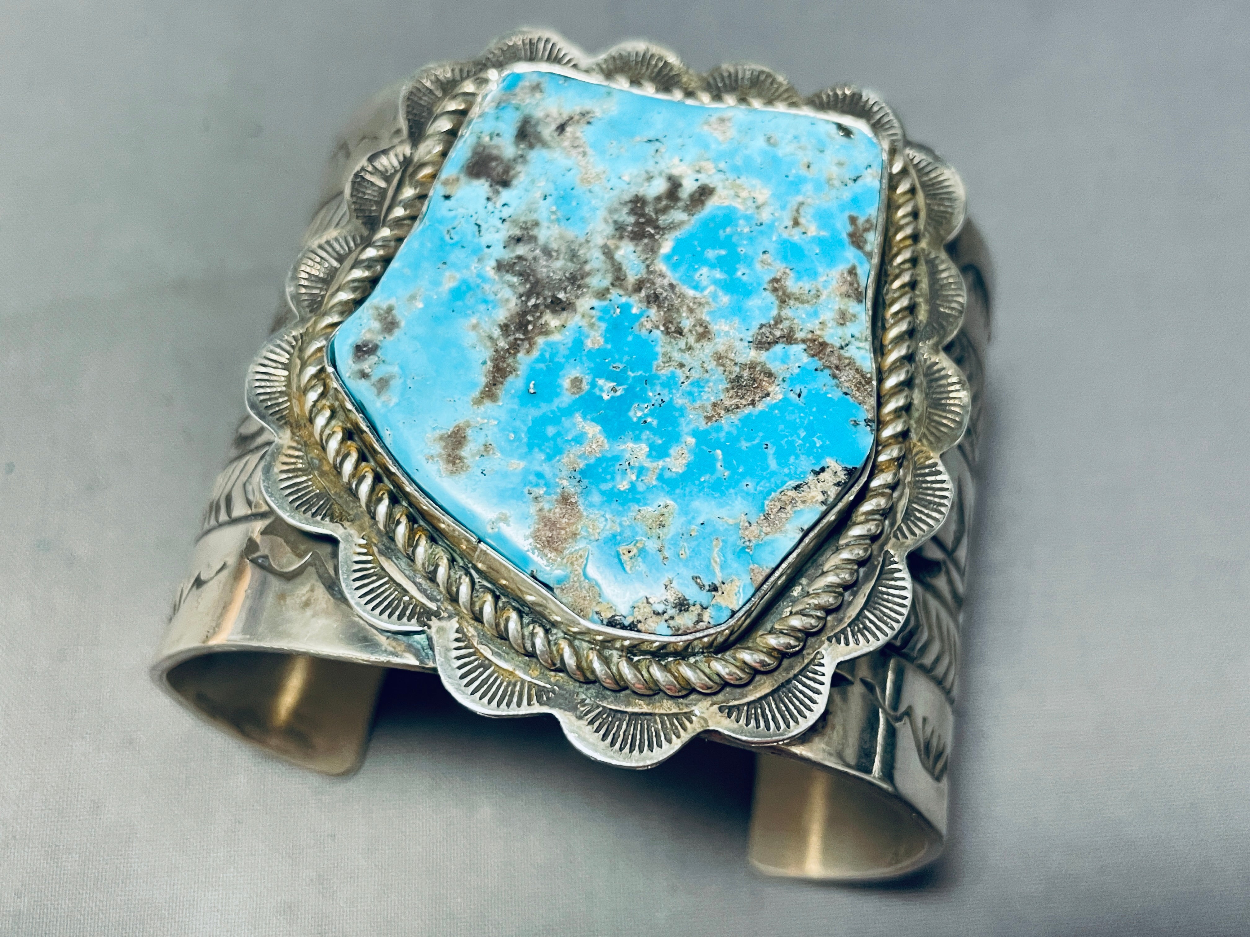 180 Grams Navajo Turquoise Sterling Silver Cuff Bracelet - Handmade Native American Jewelry for Women, Boho Fashion & Gift Ideas