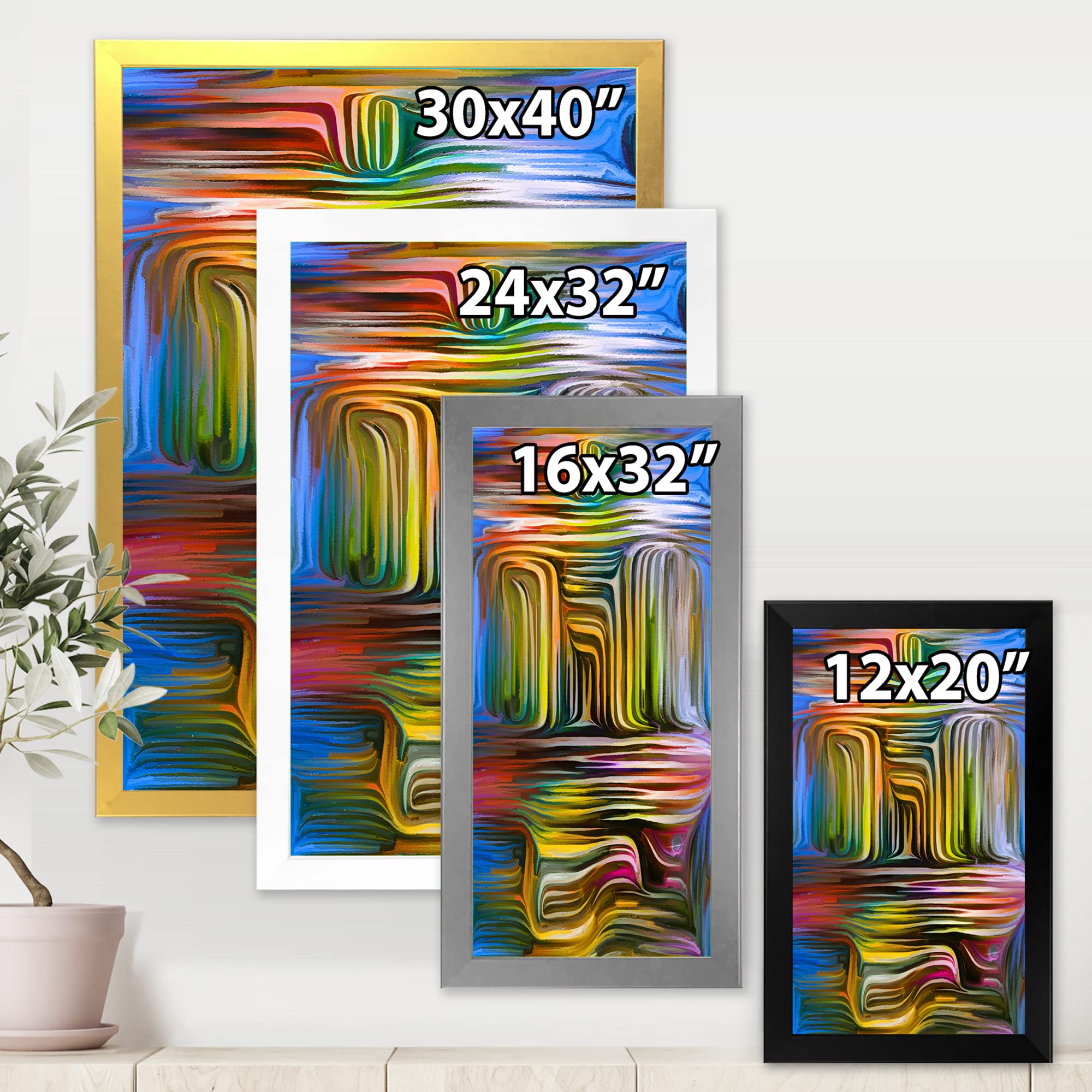 DesignQ Colour Fusion VIII Modern Framed Wall Art - Abstract Canvas Painting for Living Room, Bedroom & Office Decor | Premium Home & Office Wall Decorations