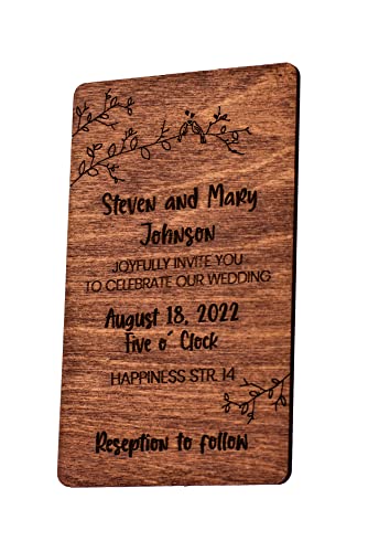 Custom Laser Cut Wedding Invitation Set with Envelopes - Rustic Wedding Decor, Unique Guest Invitation Suite - Perfect for DIY Weddings, Bridal Showers & Anniversary Celebrations