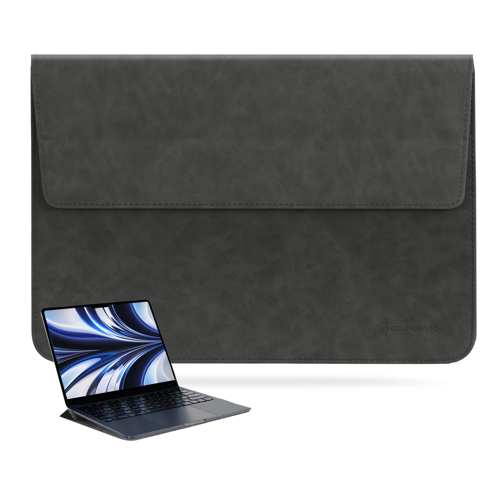 Omnpak 13.6 inch MacBook Sleeve with Stand - Protective Case Compatible with MacBook Air/Pro 13 M1/M2, Dell XPS 13, Samsung Tab S8+, iPad Pro 12.9 - Perfect for Travel, Office & School Use
