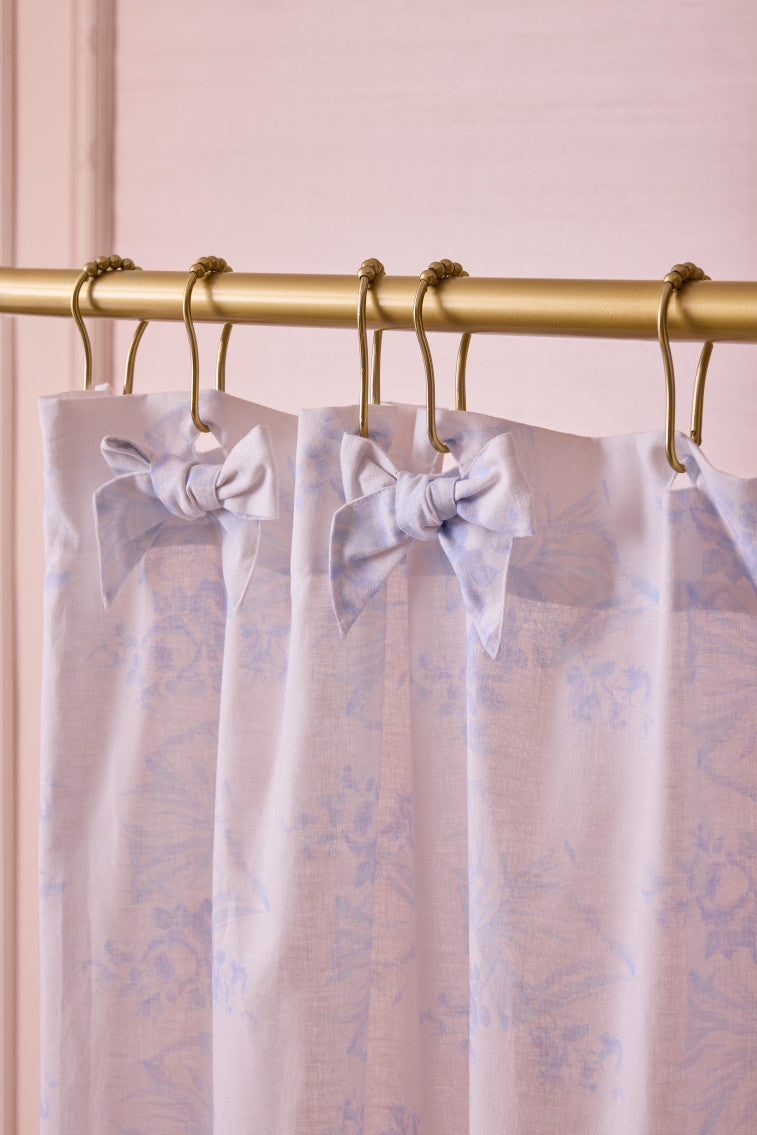 Linen Bow Shower Curtain - Blue Cloud Design | Waterproof Bathroom Decor for Modern & Farmhouse Style Homes | Perfect for Bathrooms, Guest Rooms & Coastal Themed Spaces
