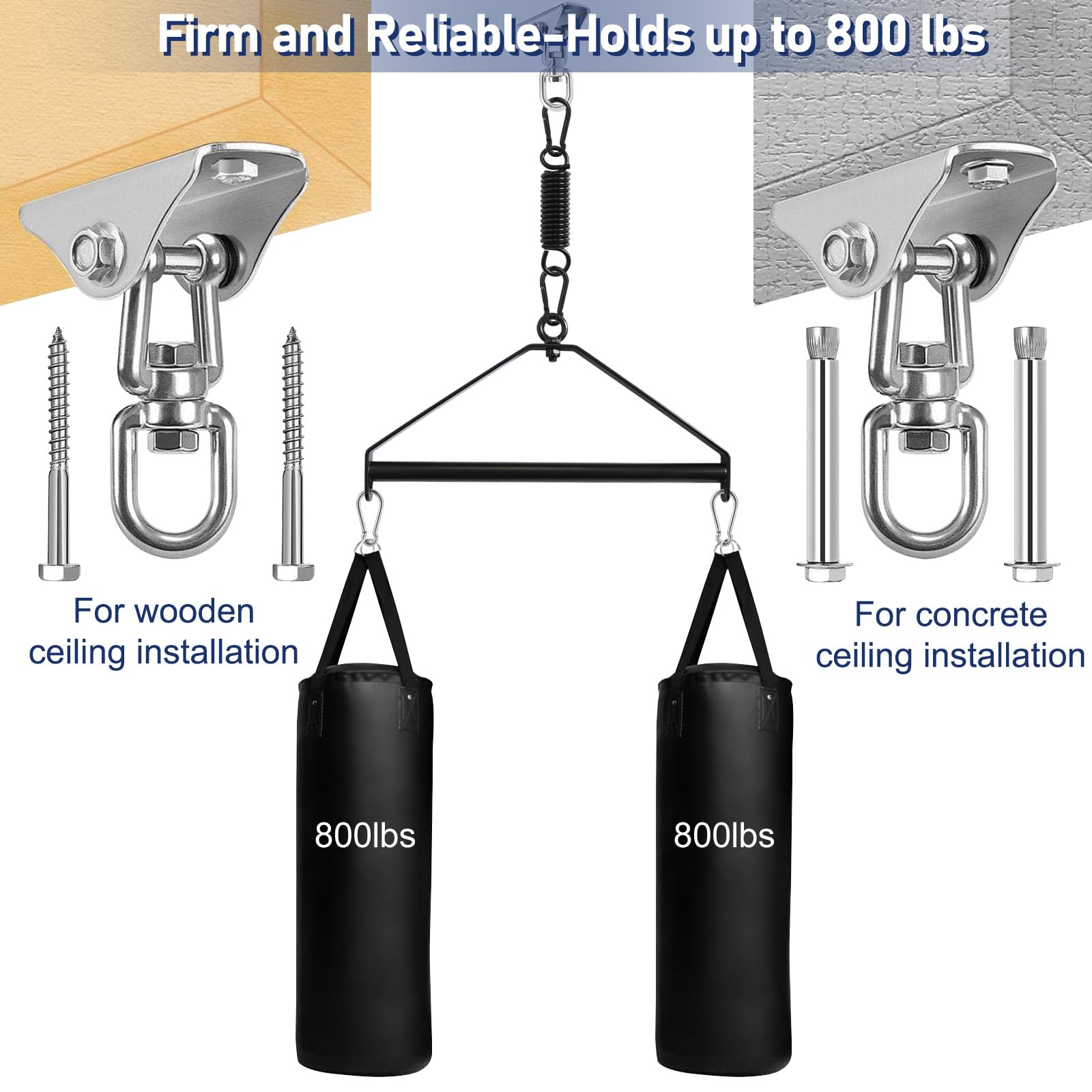 Premium BDSM Sex Swing for Couples - Heavy Duty 360° Rotating Ceiling Swing with Adjustable Straps & Soft Pads - Adult Bondage Furniture Supports 800 lbs - Perfect for Bedroom, Dungeon & Spice Up Intimate Moments