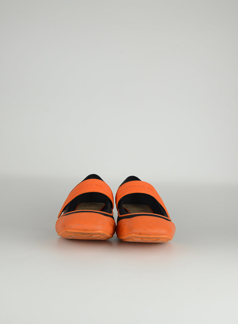 Dior Mary Jane Shoes Black & Orange - Size 38 | Elegant Women's Heels for Parties, Weddings & Formal Events