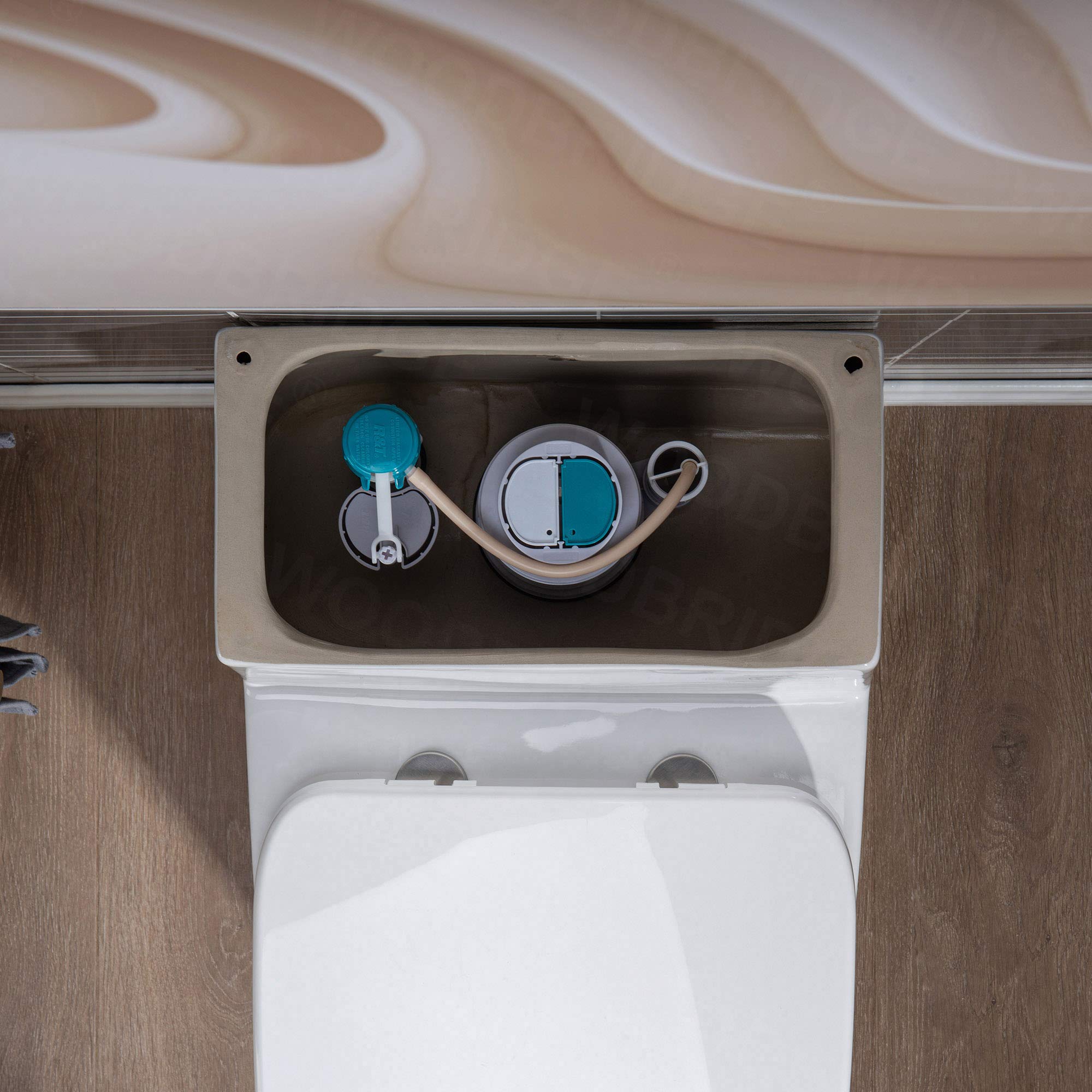 WOODBRIDGEE One Piece Toilet with Soft-Close Seat - Chair Height ADA Comfort, 1.28 GPF Dual Flush Water-Saving Design, 1000g MaP Flushing Power with Chrome Push Button (Model T0001-CH, White) - Perfect for Modern Bathrooms & Water-Efficient Homes