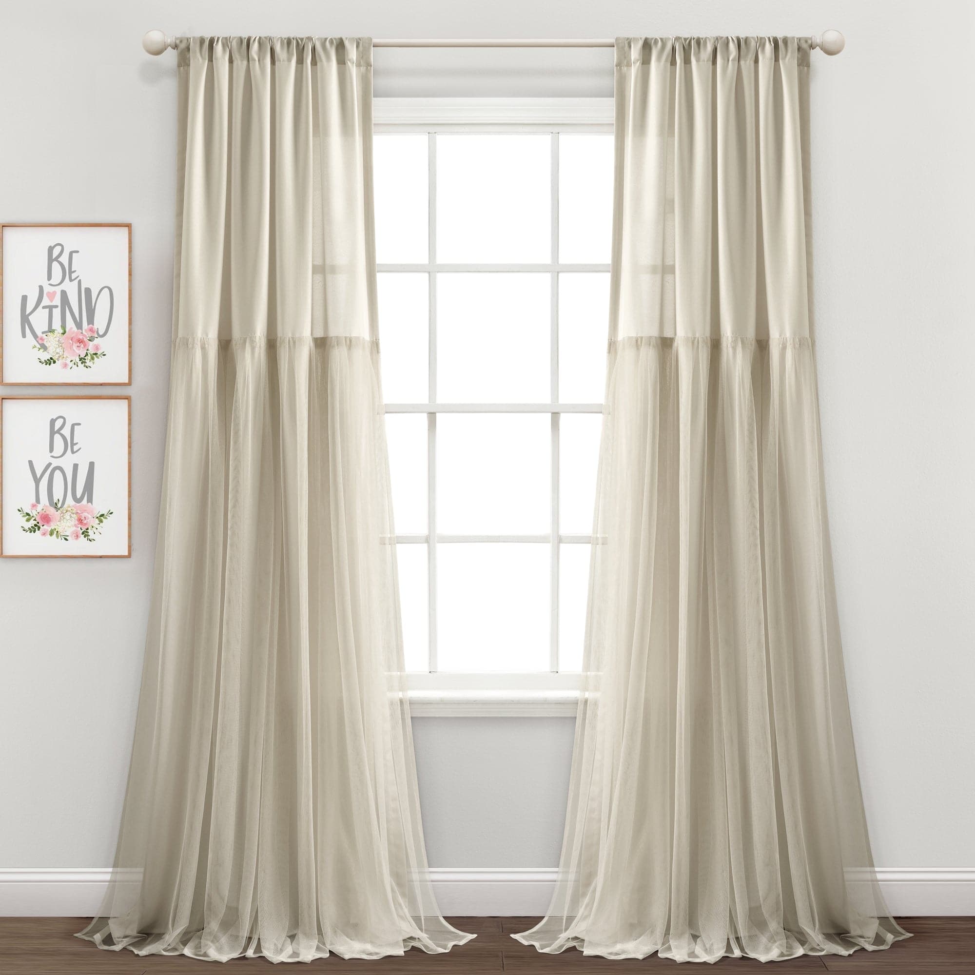 Elegant Tulle Skirt Solid Color Window Curtain Panel Set - Sheer Voile Drapes for Bedroom, Living Room & Wedding Decor