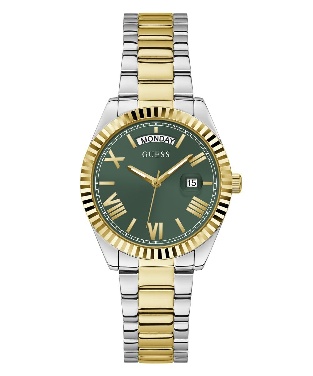 GUESS Coin Edge Bracelet Watch for Women - Stainless Steel Fashion Watch with Roman Numerals - Perfect for Office, Party & Everyday Wear
