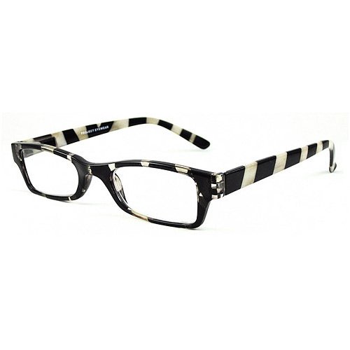 Green Tortoise & Zebra Stripe Reading Glasses +1.25 Strength (2 Pairs with Cases) - Stylish Readers for Women & Men, Perfect for Reading Books, Using Phones & Computer Work