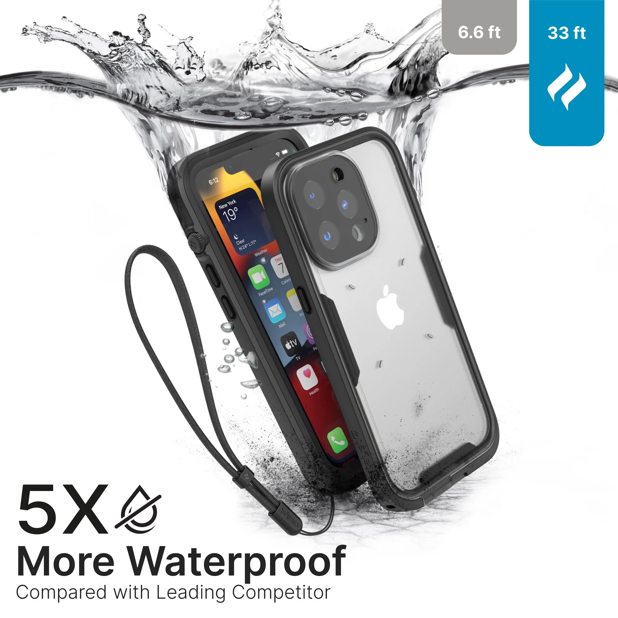 iPhone 13 Pro Max Waterproof Case - Shockproof, Dustproof & Full-Body Protection for Swimming, Hiking & Outdoor Activities