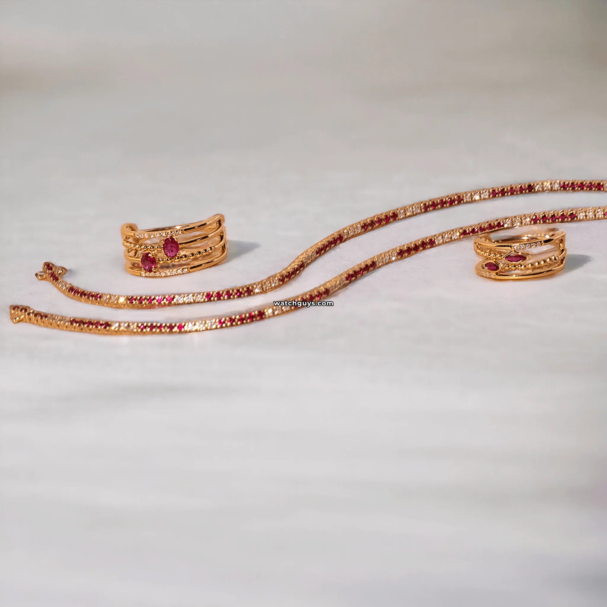 1.65 Carat Ruby & Diamond Tennis Bracelet in 14K Yellow Gold | Elegant Jewelry for Women | Perfect for Weddings, Parties & Special Occasions