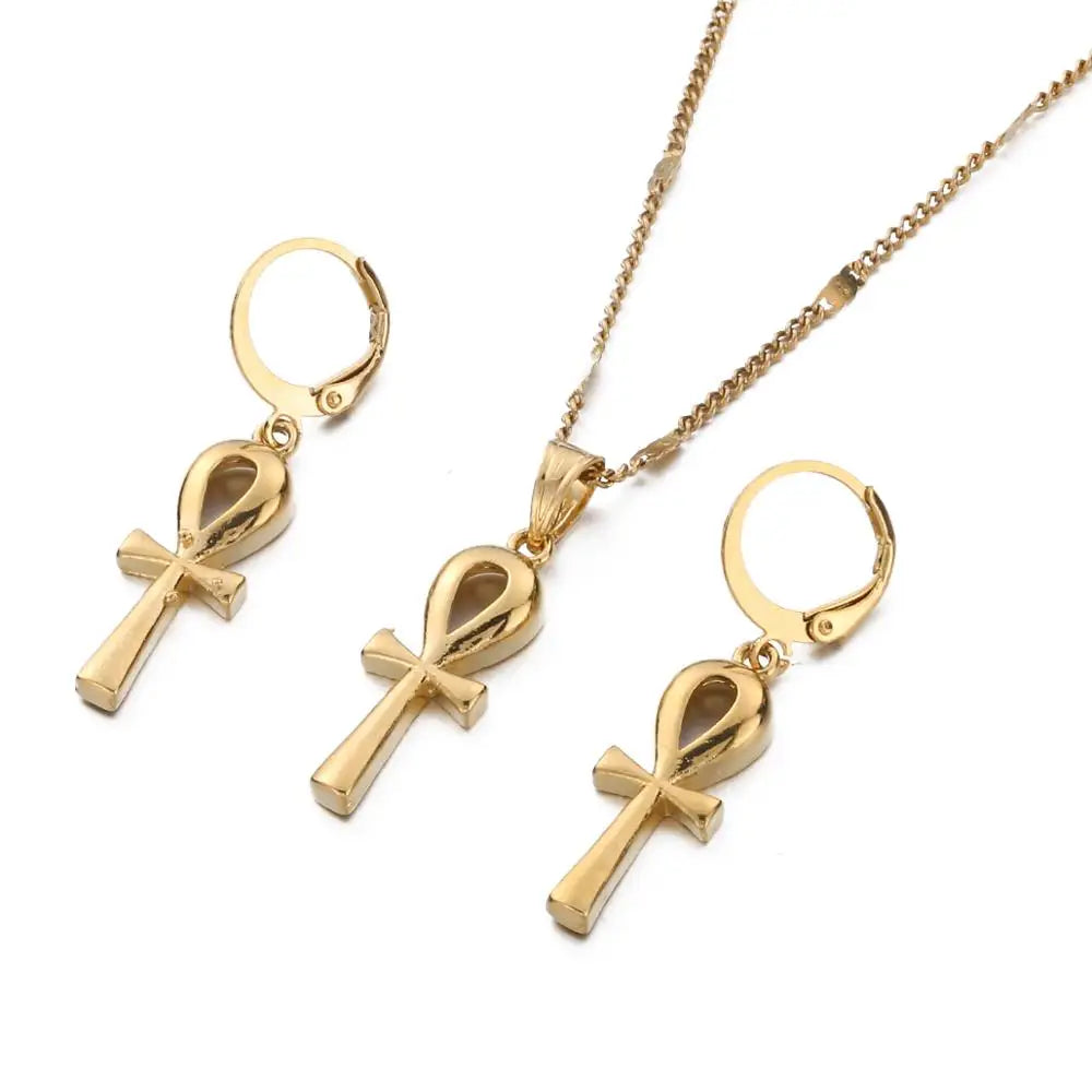 Authentic Egyptian Jewelry Set - Handcrafted Necklace & Earrings for Women - Perfect for Weddings, Parties & Special Occasions
