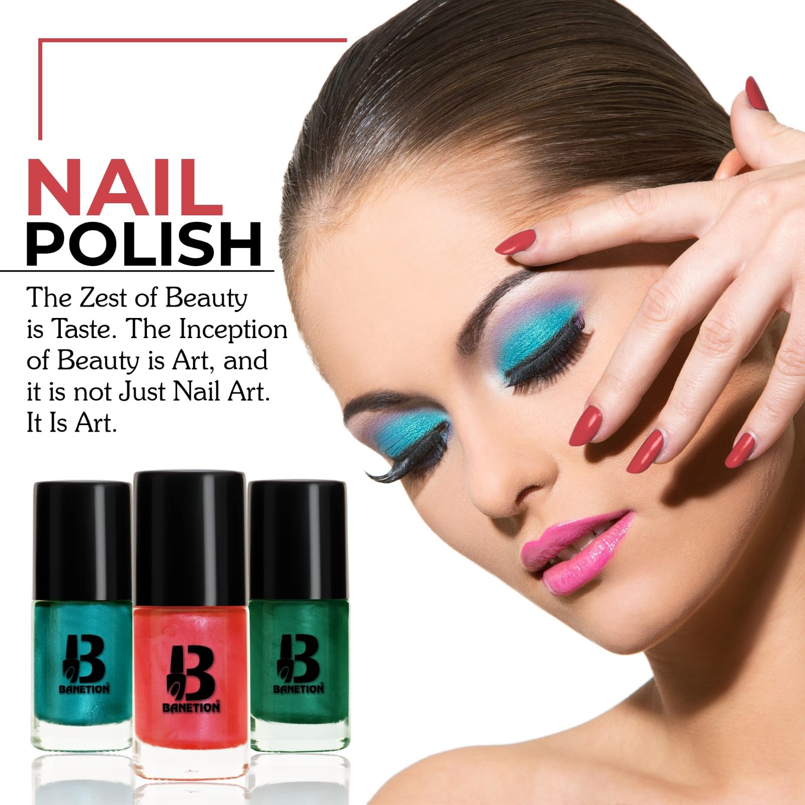 Banetion High Shine & Plump Finish Nail Polish for Women - 9ml Long Lasting Glossy Nail Paint - Perfect for Manicures, Pedicures, and Special Occasions
