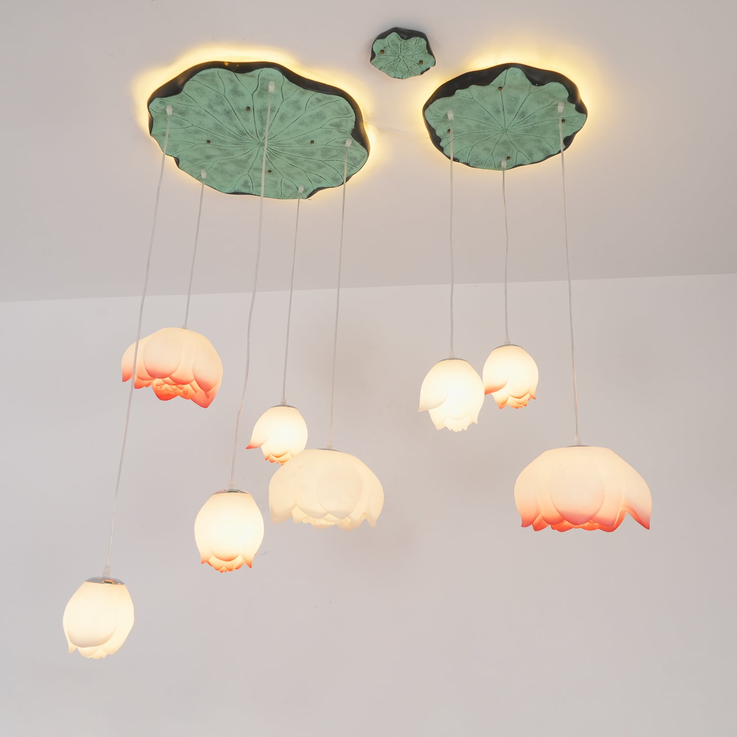 Elegant Lotus Flower Chandelier - Modern Crystal Ceiling Light Fixture for Living Room, Bedroom & Dining Room Decor
