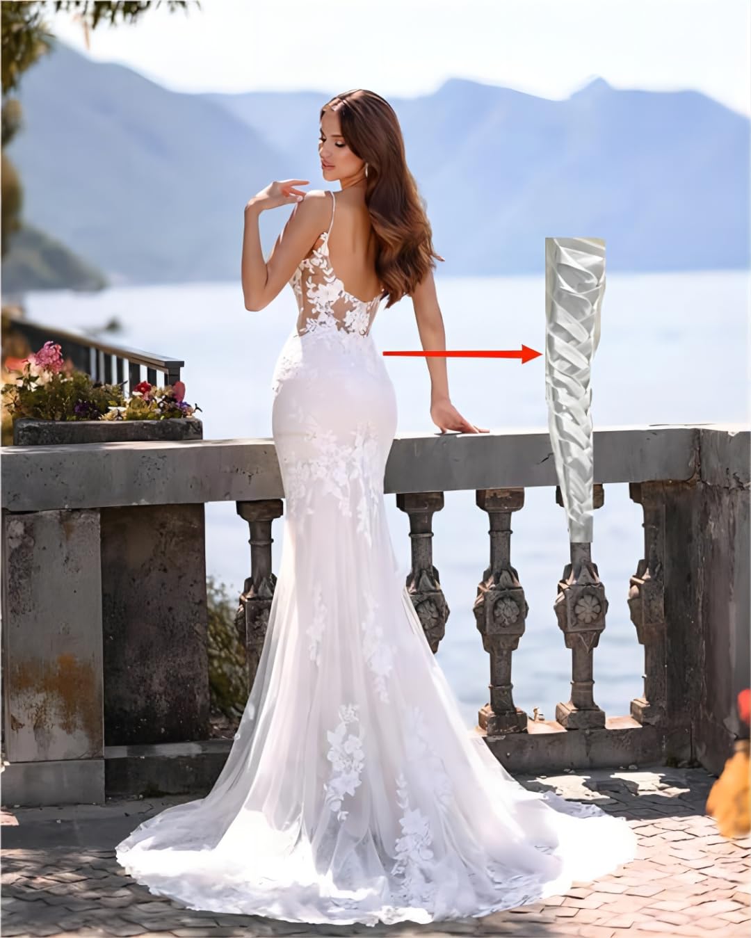 2024 Mermaid Wedding Dress for Bride - Long Applique Tulle V-Neck Bridal Gown | Perfect for Beach, Church & Formal Wedding Ceremonies