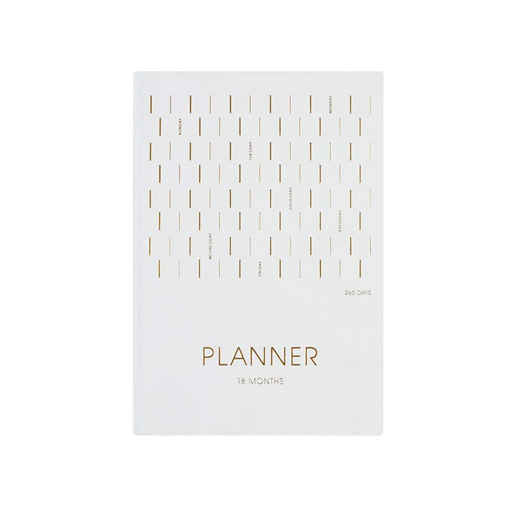 QIFFIY Work Planner Notebook - Black & White Cover for Business, Time Management & Productivity | Stylish White Journal for Office, School & Daily Planning