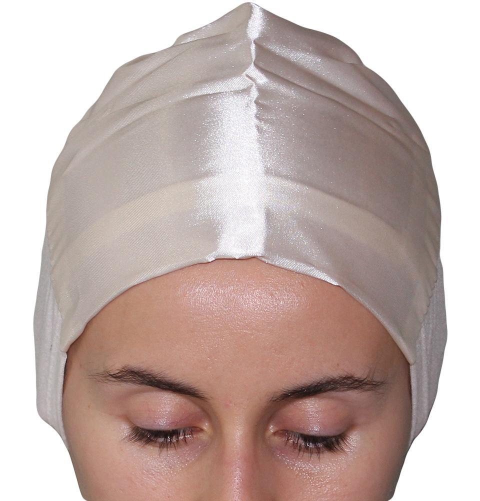 Armine Satin Hijab Bonnet Underscarf - Ivory Silk Lined Sleep Cap for Muslim Women - Perfect for Nighttime, Prayer & Hair Protection