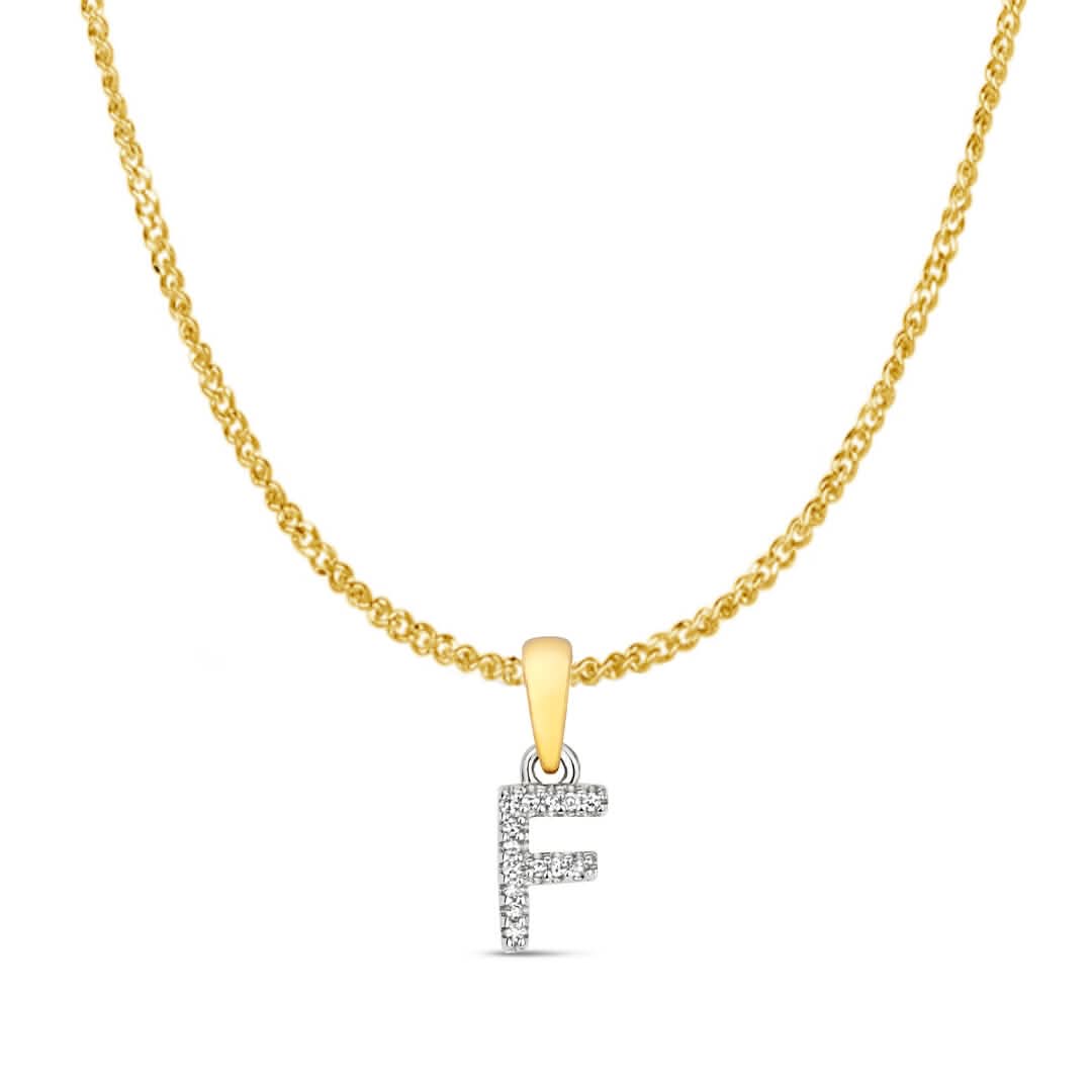 Personalized Diamond Initial Necklace - 9K Solid Gold Monogram Pendant for Women - Perfect for Birthdays, Anniversaries & Gifts (A-Z Letters Available)