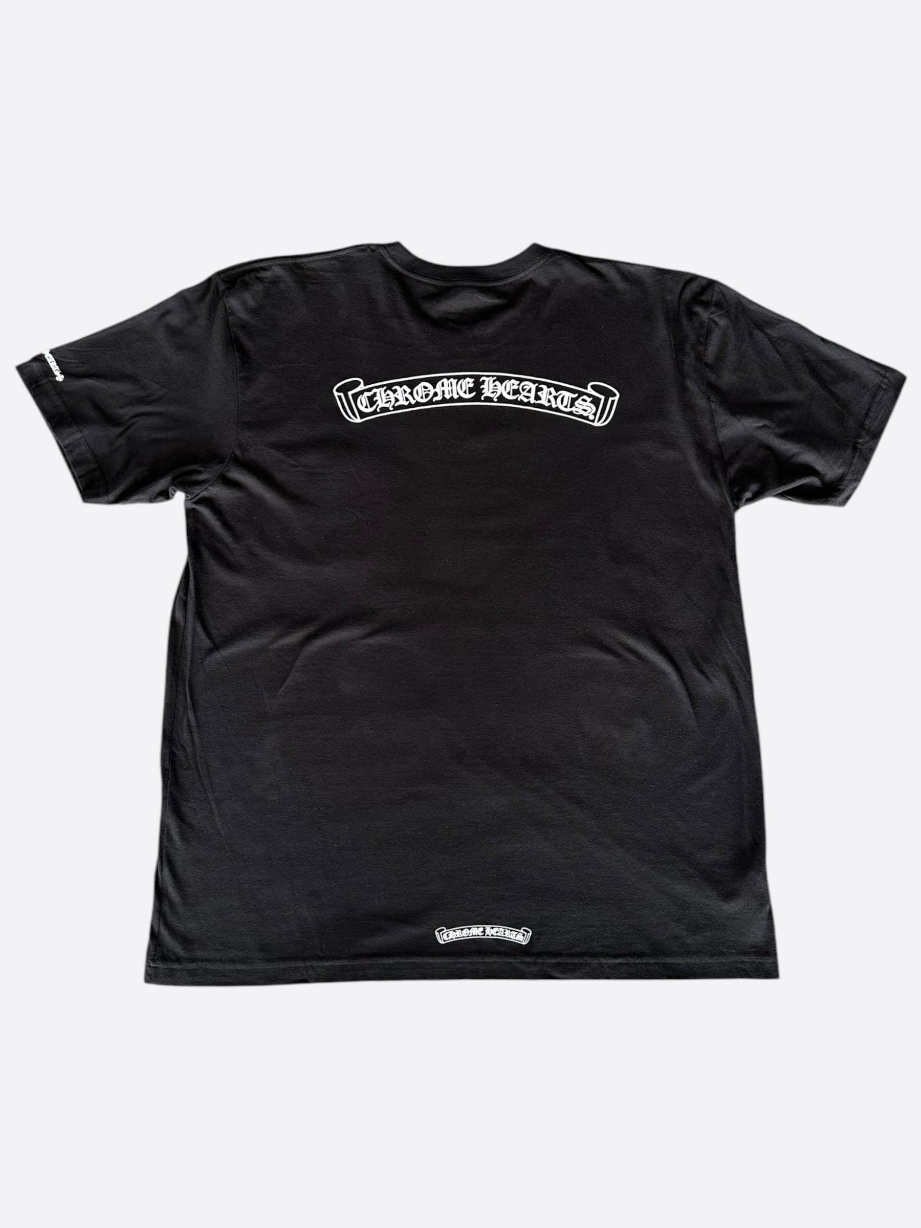 Chrome Hearts Black & White Scroll Logo T-Shirt - Stylish Graphic Tee for Men & Women - Perfect for Casual Wear, Street Fashion & Everyday Outfits