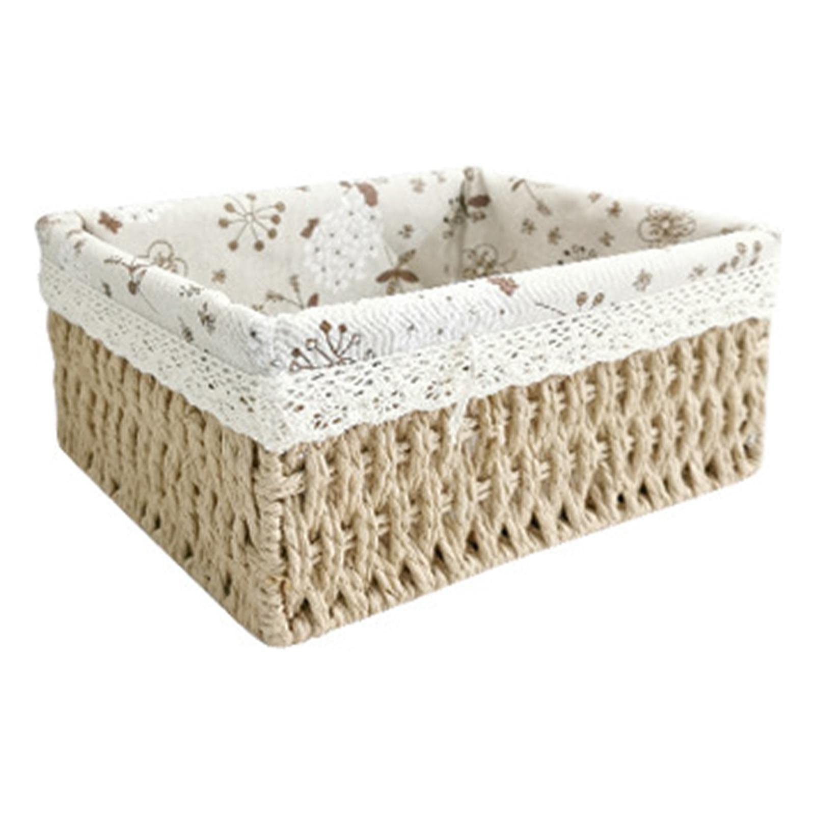 MERIGLARE Handmade Rattan Storage Basket - Multipurpose Organizer for Home, Bathroom, Kitchen & Office - Cream Woven Decorative Basket for Tabletop, Shelf & Countertop Storage | Perfect for Organizing Towels, Fruits, Magazines & Home Decor