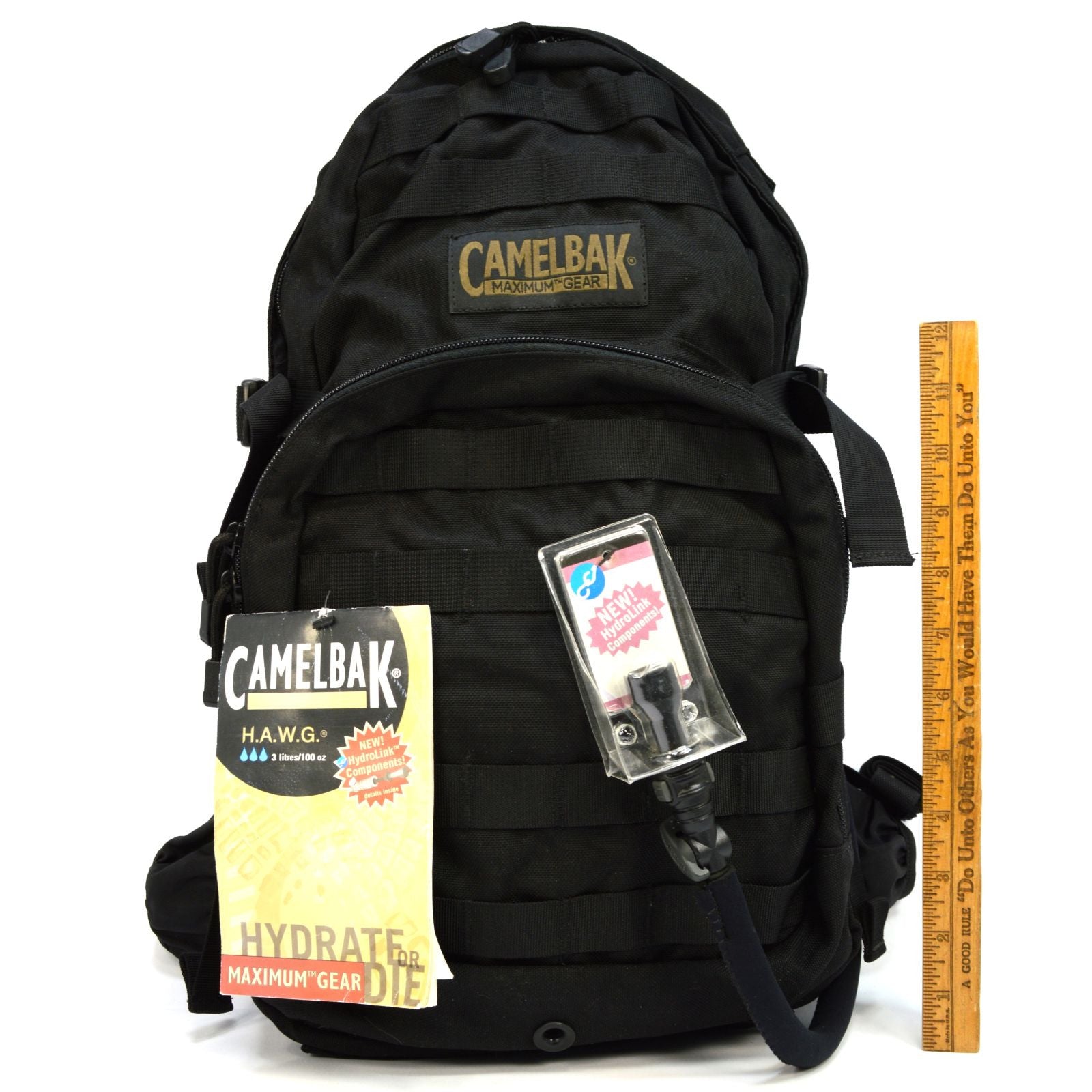 CAMELBAK HAWG 3L/100oz Hydration Pack - 73000 MAXIMUM GEAR HydroLink - Black Tactical Backpack for Hiking, Biking & Outdoor Adventures